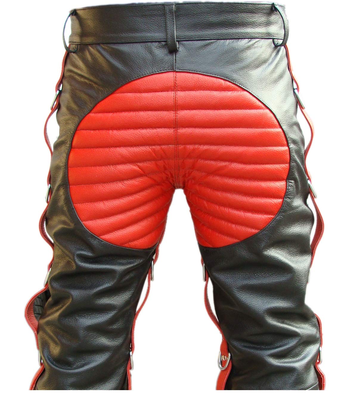 Men's Genuine Cow Leather Pants - Heavy Duty Biker Jeans for Motorcycle Riding & Nightlife | Punk Rock Fashion, Gay Pride Outfits & Club Wear | Durable Bondage Style Trousers for Everyday Streetwear