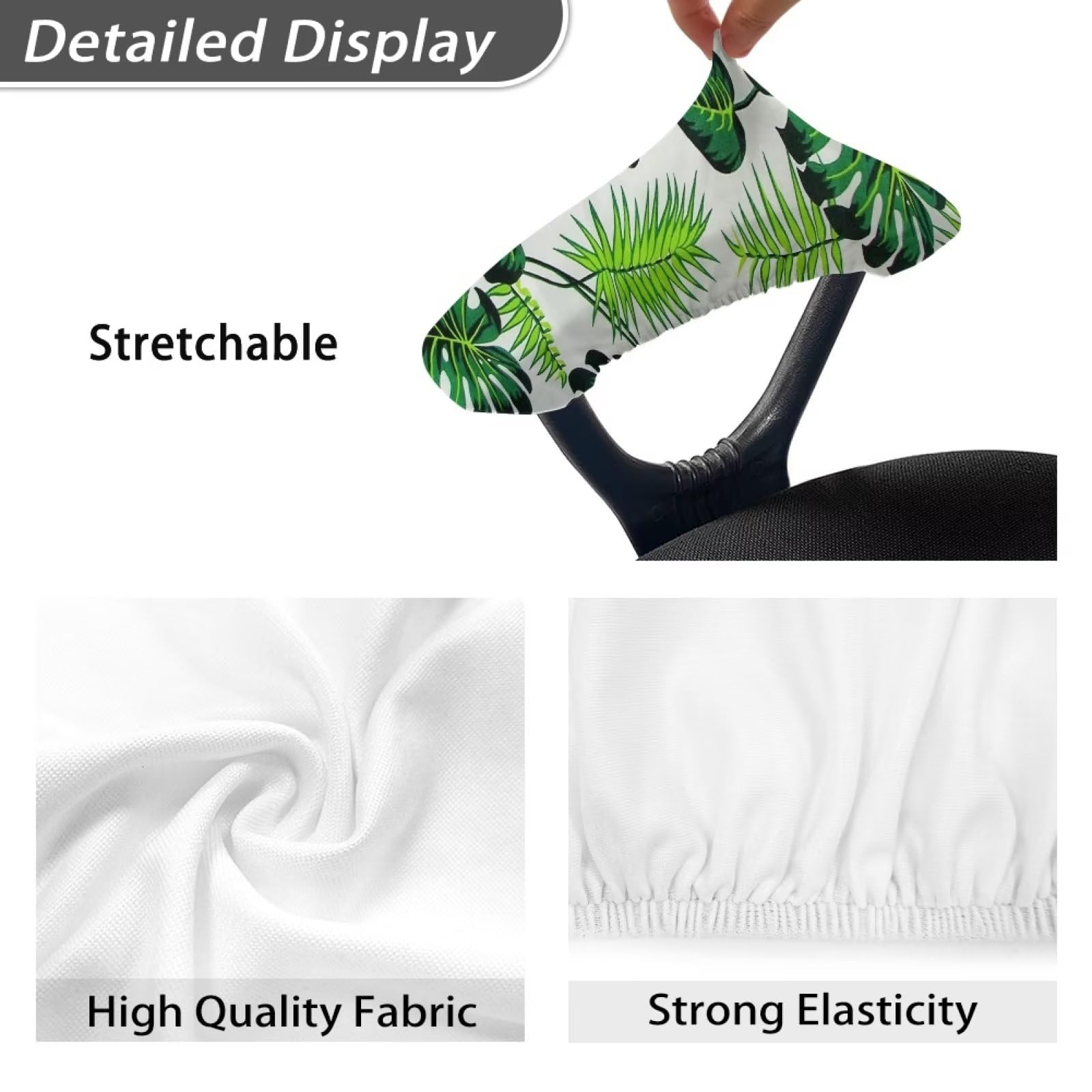 Stretchable Armrest Covers for Office Chairs - 2 Pack Elastic Chair Protectors for Desk, Rotating & Computer Chairs - Perfect for Home Office, Gaming & Workspace Comfort