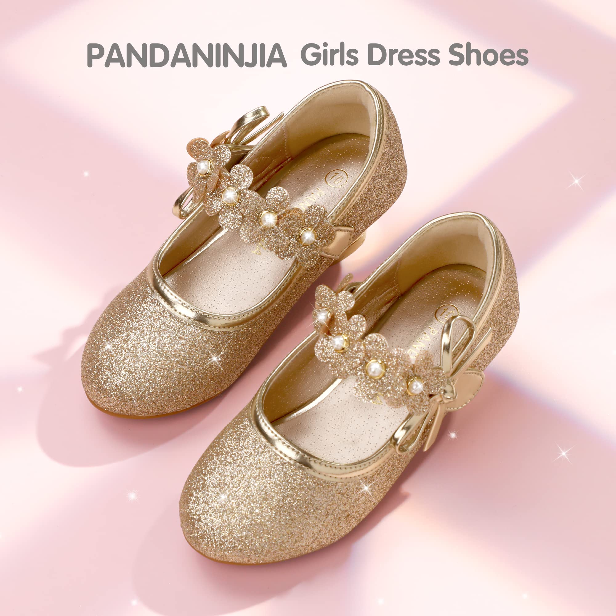 Girls Dress Shoes for Wedding & Party - PANDANINJIA Toddler Heels