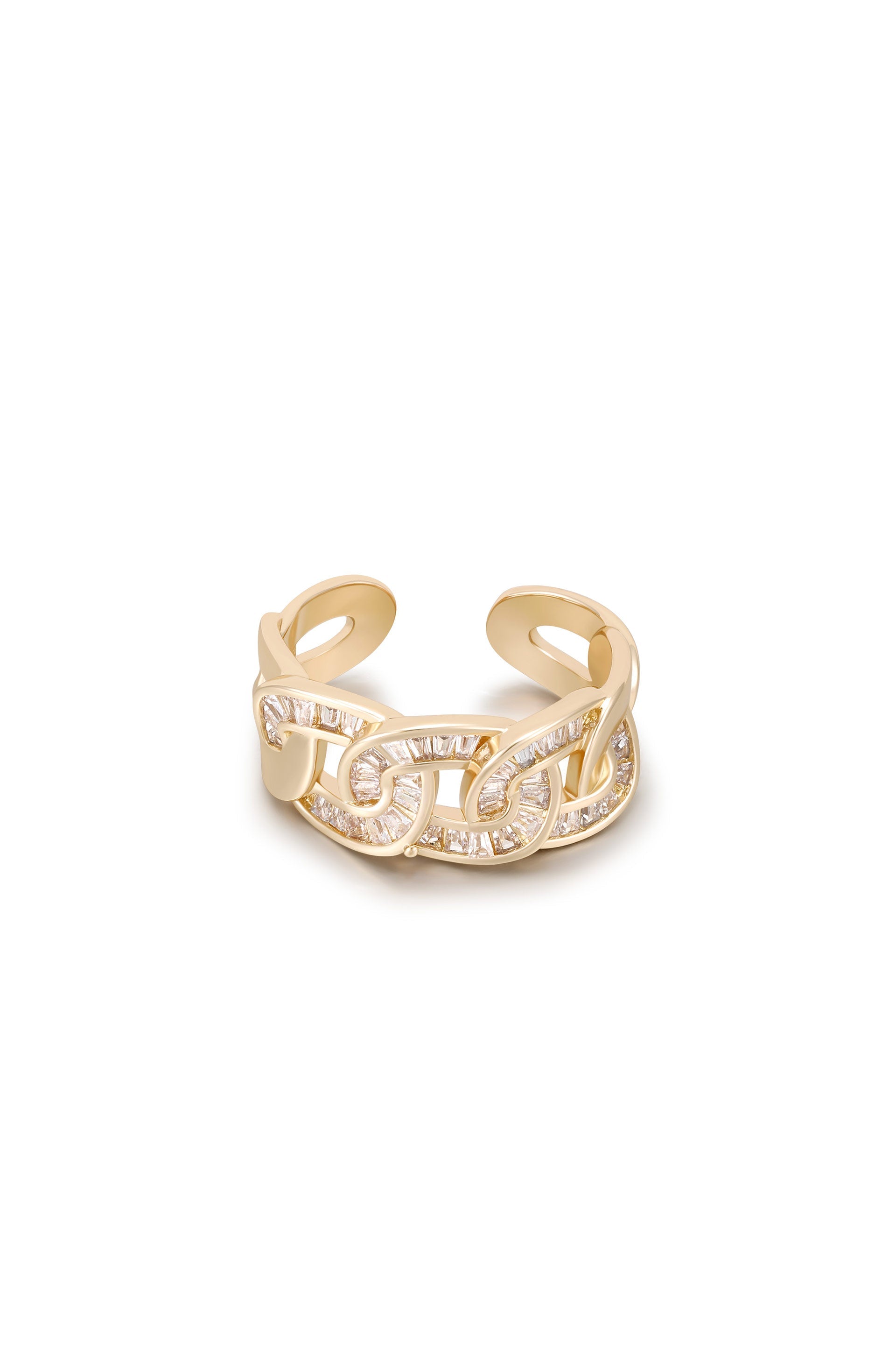 Adjustable Crystal Link Ring - Elegant & Stylish Jewelry for Women | Perfect for Parties, Weddings & Everyday Wear