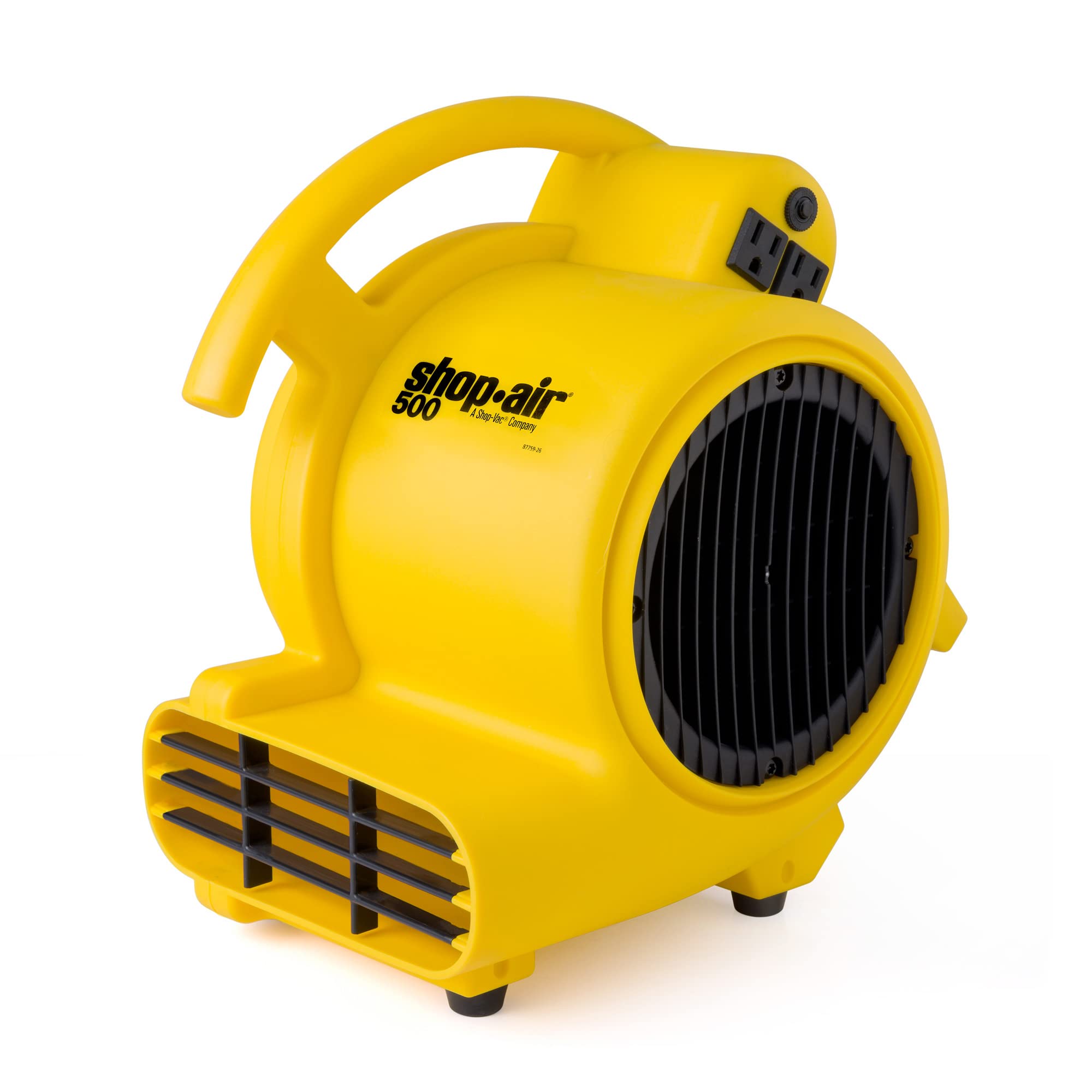 Shop-Vac 1032005 Shop-Air 3-Speed 500 CFM Air Mover - Heavy Duty Stackable Blower Fan for Floor Carpet Drying, Water Damage Restoration & Janitorial Use - Ideal for Home, Office & Commercial Spaces (1-Pack)
