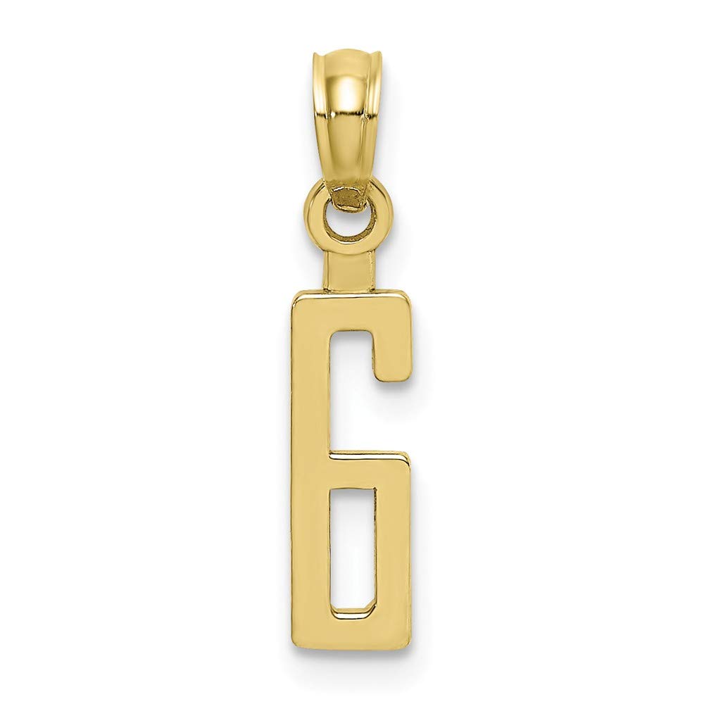 10K Yellow Gold Number 6 Charm Pendant Necklace - Milestone Anniversary Birthday Gift for Women with 18 Inch Chain | Perfect for 6th Year Celebrations, Graduation, Mother's Day & Special Occasions
