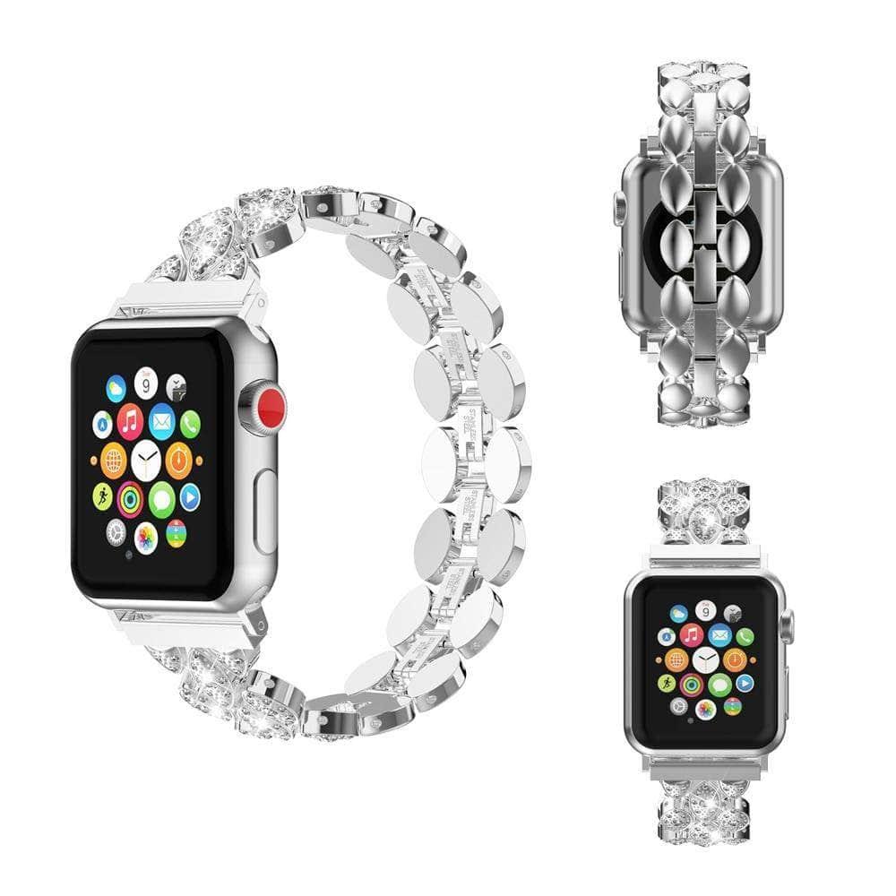 Luxury Bling Rhinestone Watch Band for Apple Watch Series 6/5/4/3/2/SE 44mm 42mm 40mm 38mm - Women's Fashion Accessory for Parties, Weddings & Special Occasions