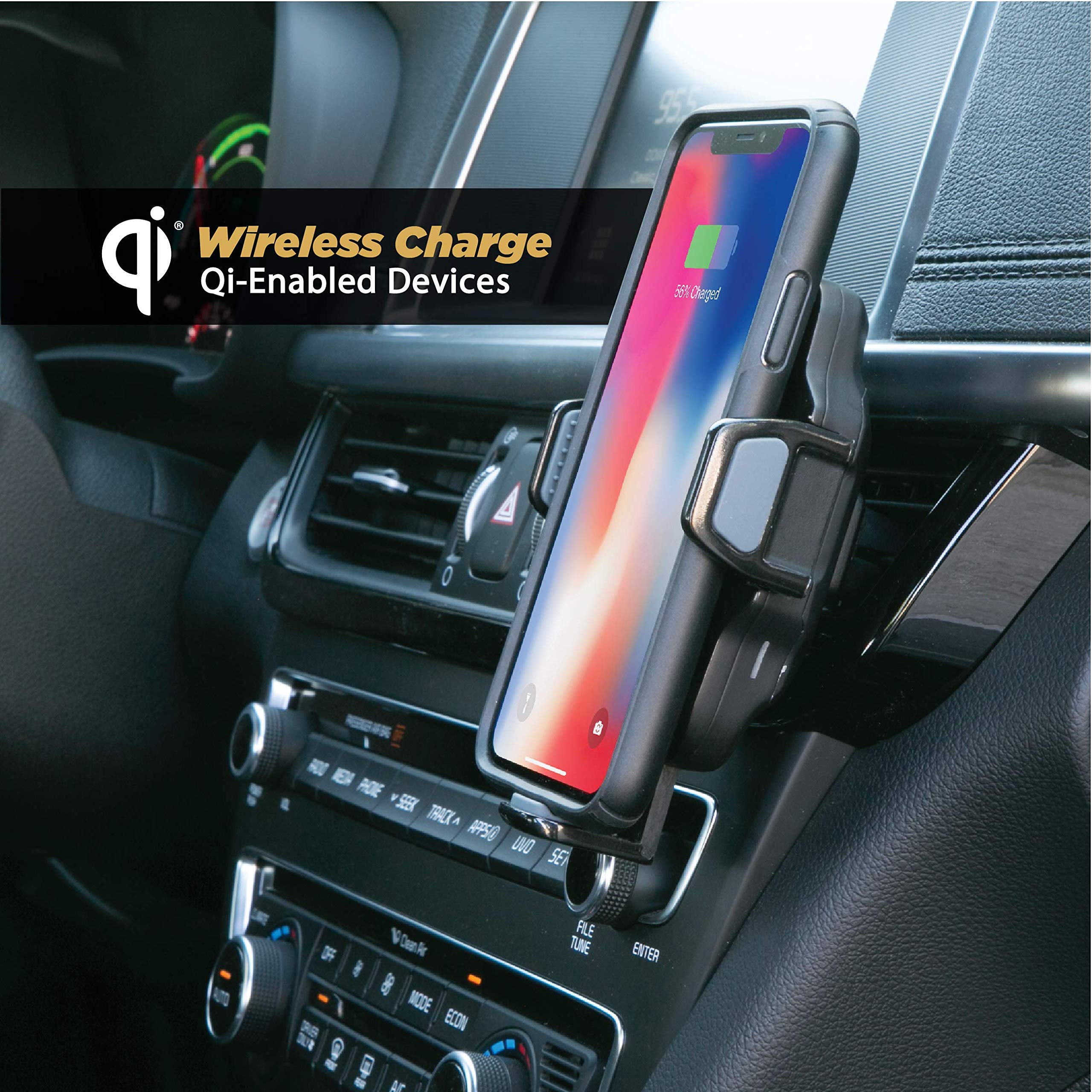 Scosche VQ2M Car Phone Mount with Fast Charging - Universal Vehicle Air Vent Holder for iPhone, Samsung & Smartphones - Perfect for GPS Navigation & Hands-Free Driving