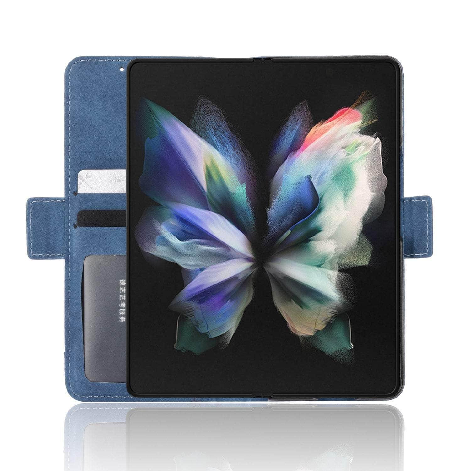 Premium Vegan Leather Case for Samsung Galaxy Z Fold 4 with S Pen Slot - Slim Protective Cover for Work, Travel & Everyday Use