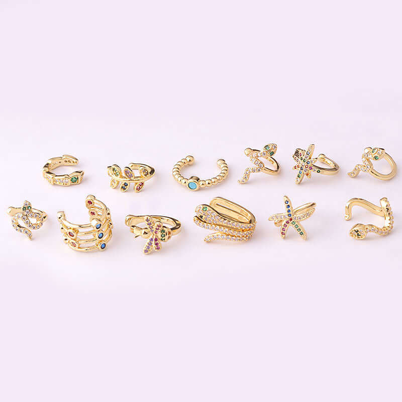 18K Gold Starfish Boho Ear Climber Ear Cuff - Boho Chic Jewelry for Women | Perfect for Beach Parties, Summer Festivals & Boho Fashion Outfits