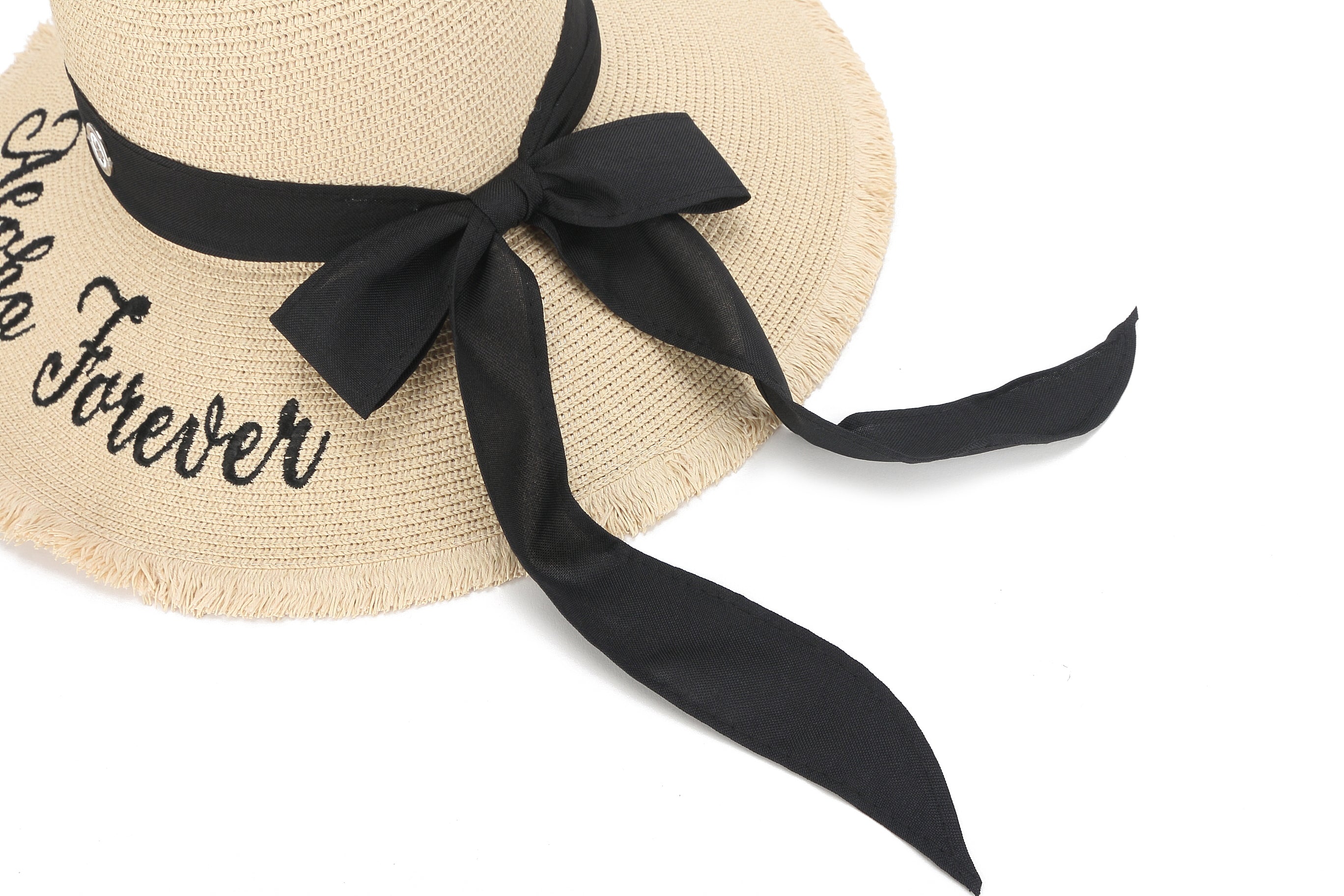 Gardenia Aloha Forever Beige Sun Hat - Women's Wide Brim Floppy Beach Hat for Summer Vacation, Pool Party & Tropical Getaways