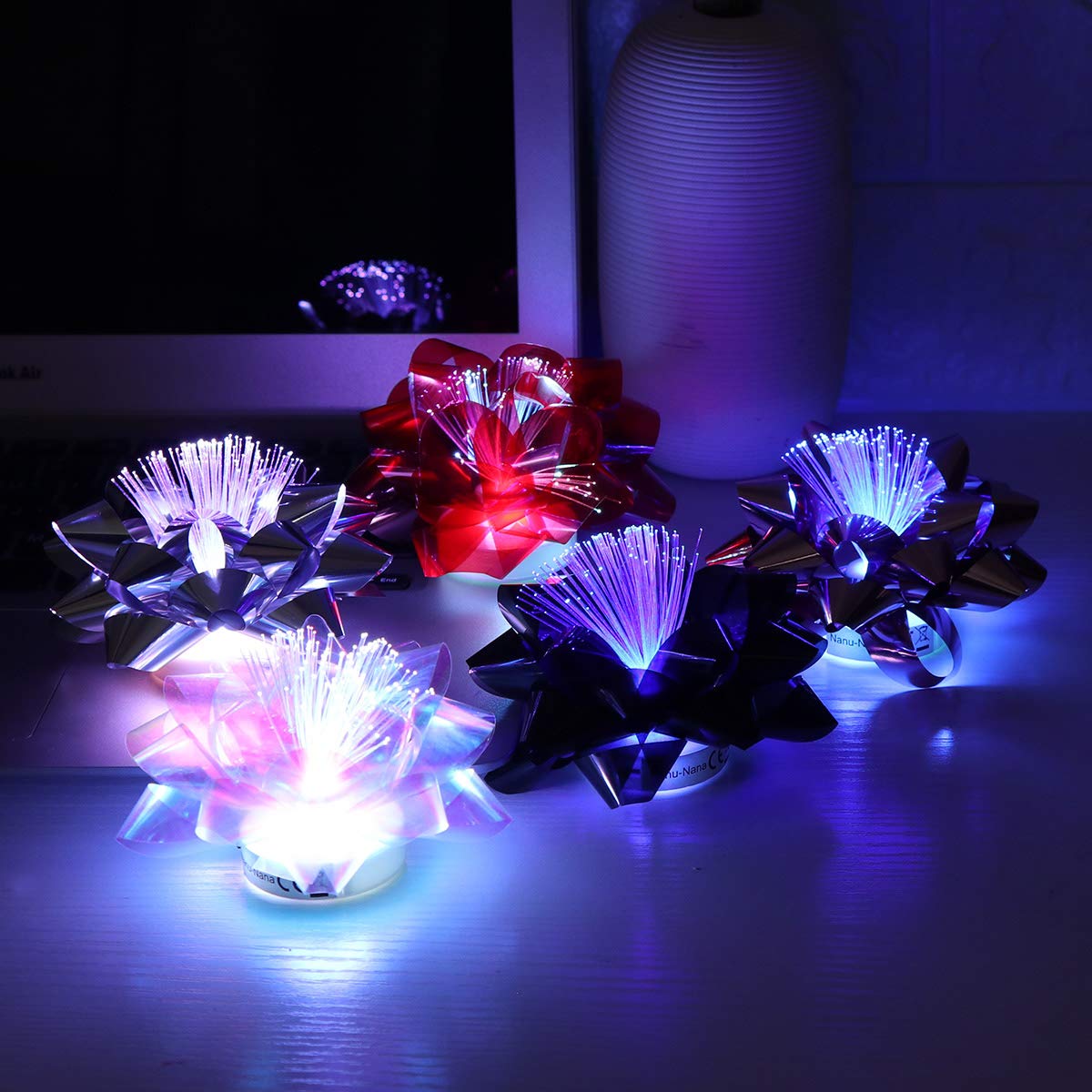 SOLUSTRE Halloween LED Flower Lamp - Decorative Night Light with Fiber Optics for Home, Party & Wedding Decor | Miniature Floral Nightlight for Bedroom, Living Room & Outdoor