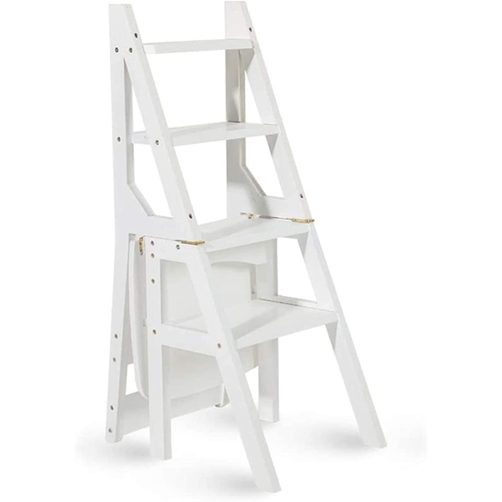 XHALERY 2-Step Folding Ladder Stool - Compact Foldable Step Stool Chair for Kitchen, Library, Bedroom - Multi-Purpose Step Ladder for Home, Office & Storage Use