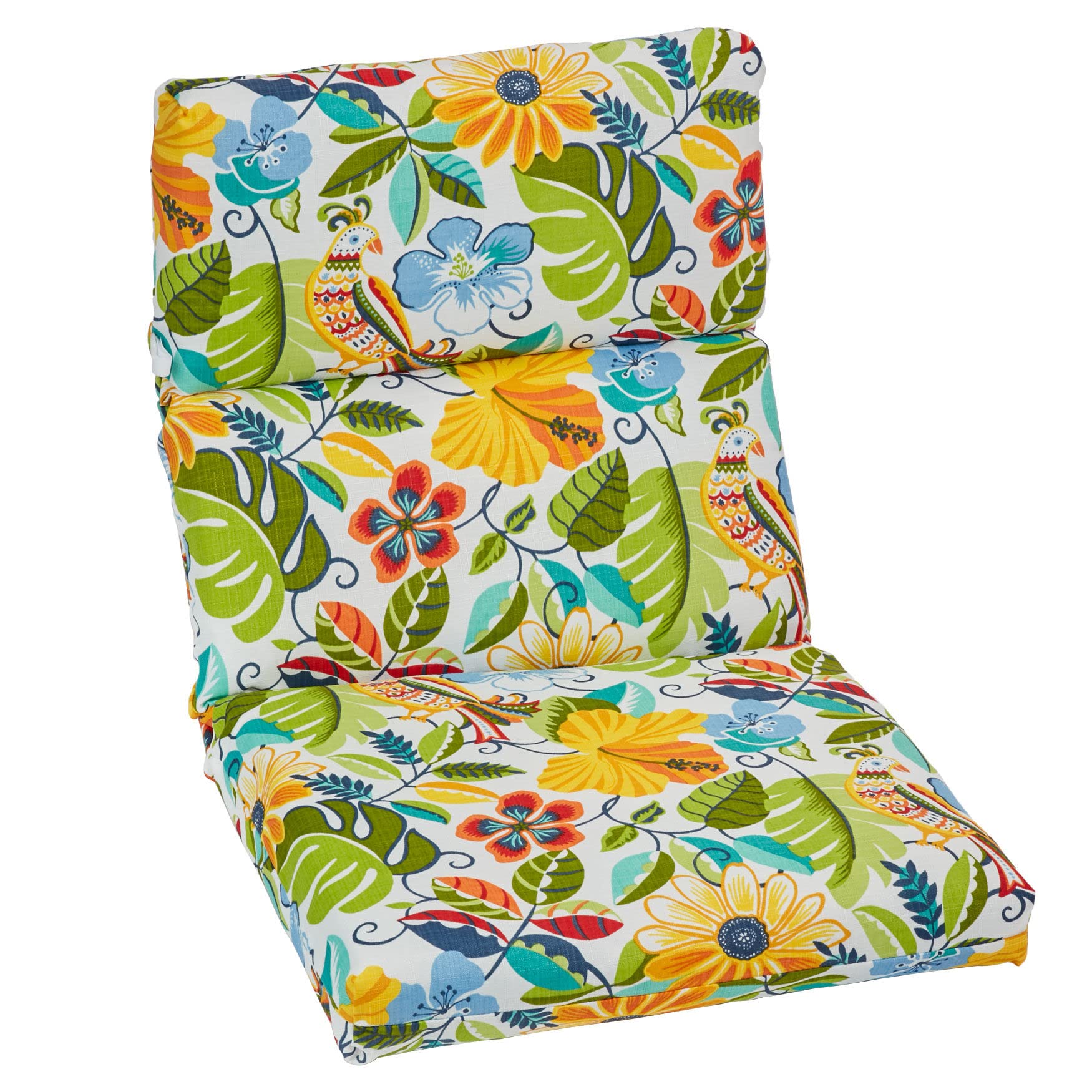 BrylaneHome Universal Chair Cushion - Waterproof Outdoor Seat Pad for Patio, Deck, Garden & Pool Chairs - Comfortable & Durable - Carolina Yellow - Perfect for Lounging, Relaxing & Outdoor Entertaining
