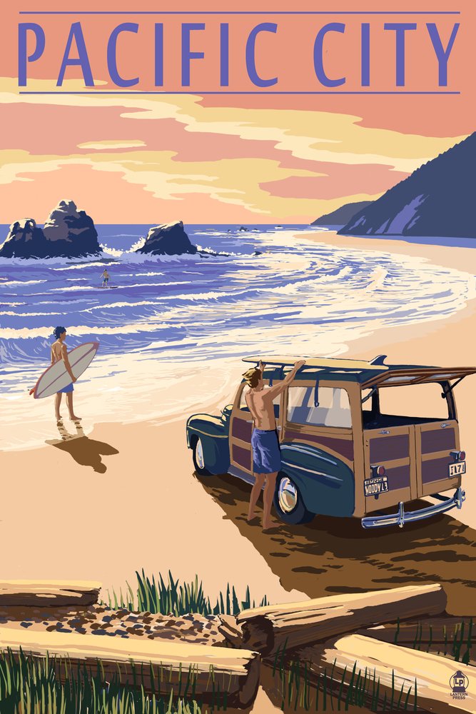 Pacific City Oregon Beach Landscape - 24x36 Gallery Quality Metal Wall Art, Aluminum Decor for Living Room, Bedroom & Office