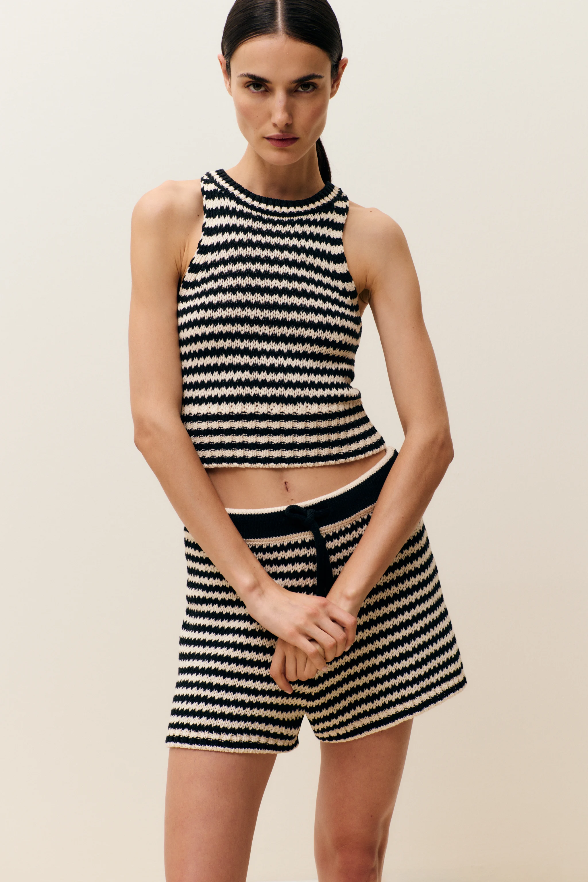 Crochet Knit Tank Top for Women - Black Summer Beachwear, Casual Outfit & Boho Style Fashion