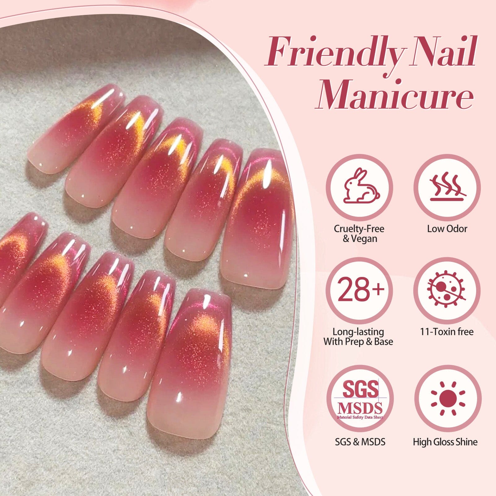 Red Yellow Cat Magnetic Gel Polish MY138 Firefly 15ml - Long Lasting UV LED Nail Polish for Salon & Home Manicures - Perfect for Parties, Weddings & Special Occasions
