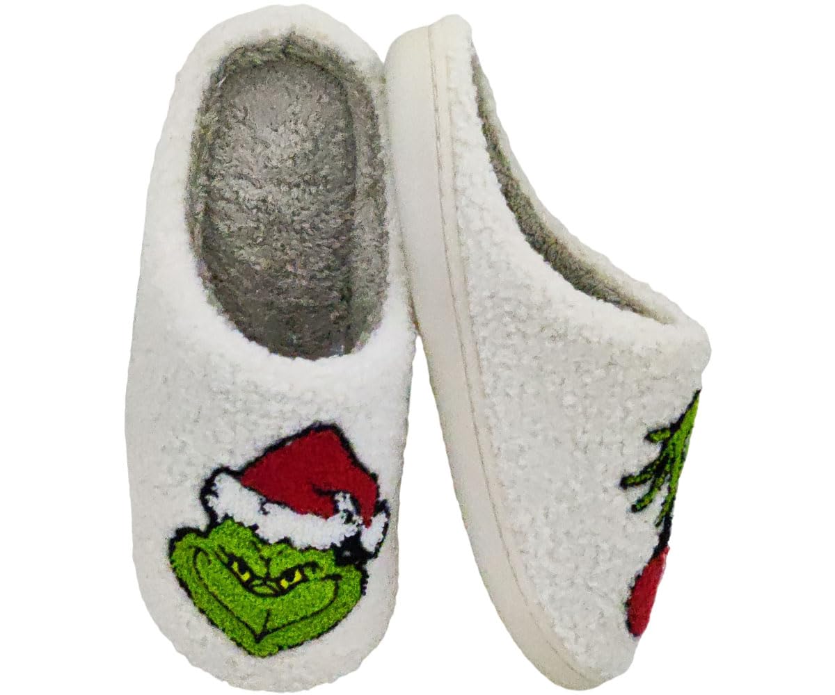 Christmas Greench Reindeer & Pumpkin Slippers for Women & Men - Cozy Memory Foam Indoor House Slippers, Fuzzy Fall Bedroom Slippers for Ladies & Gentlemen | Perfect for Holiday Gifts, Winter Comfort & Home Relaxation