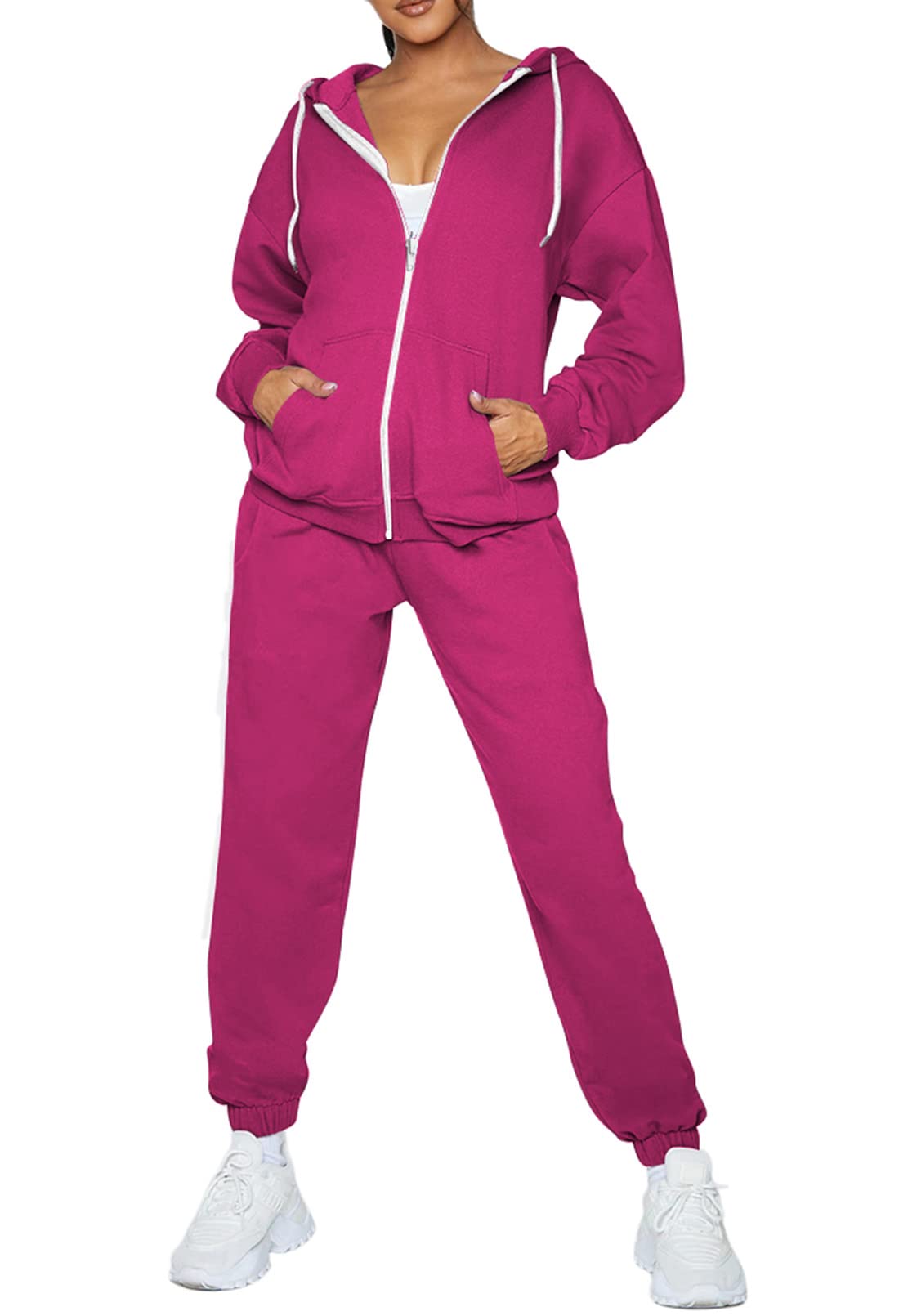 TOLENY Women's 2-Piece Workout Set - Hooded Sweatshirt & Jogger Pants Tracksuit for Gym, Running & Lounge Wear | Comfortable Athletic Outfit for Women