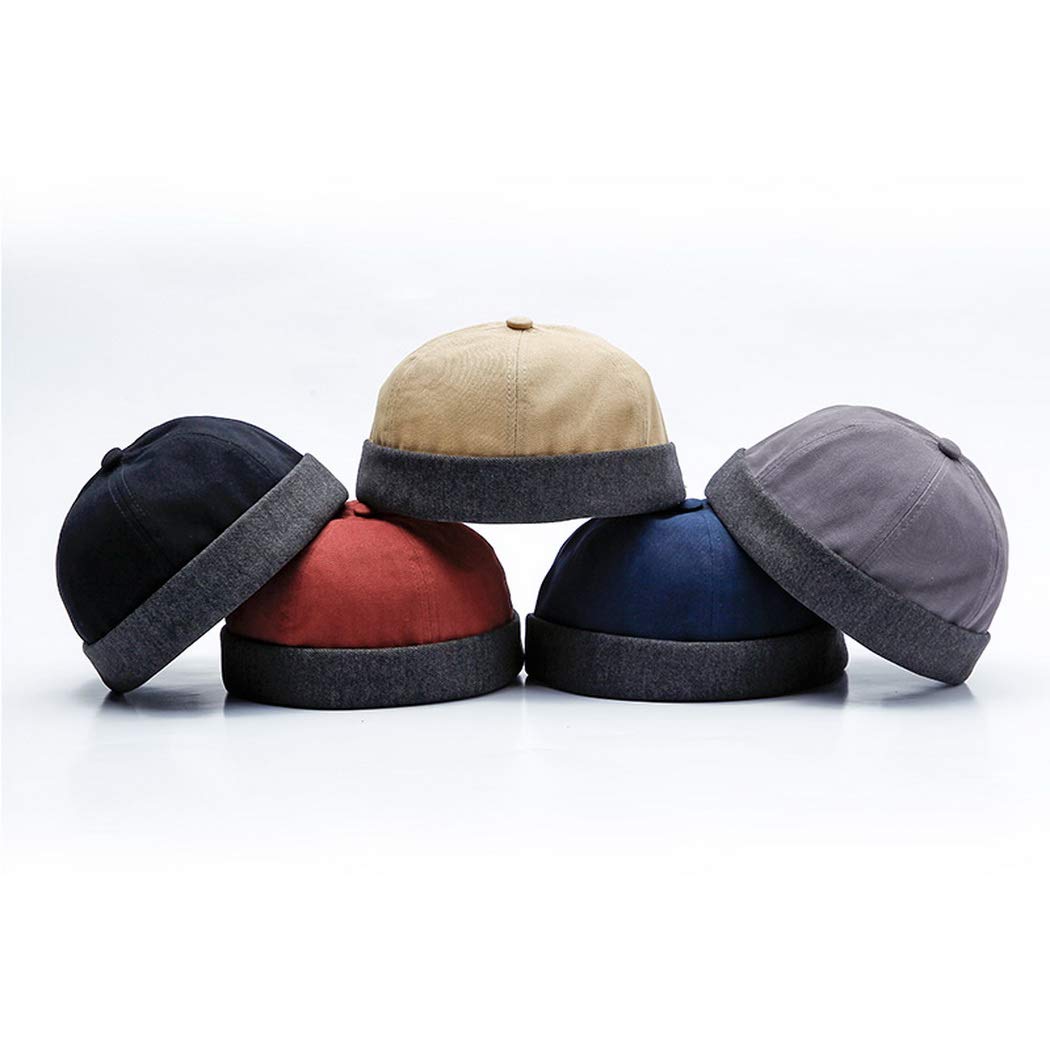Unisex Cotton Brimless Beanie Hat - Adjustable Skull Cap for Men & Women - Trendy Sailor Style Winter Hat for Outdoor Activities, Sports & Casual Wear