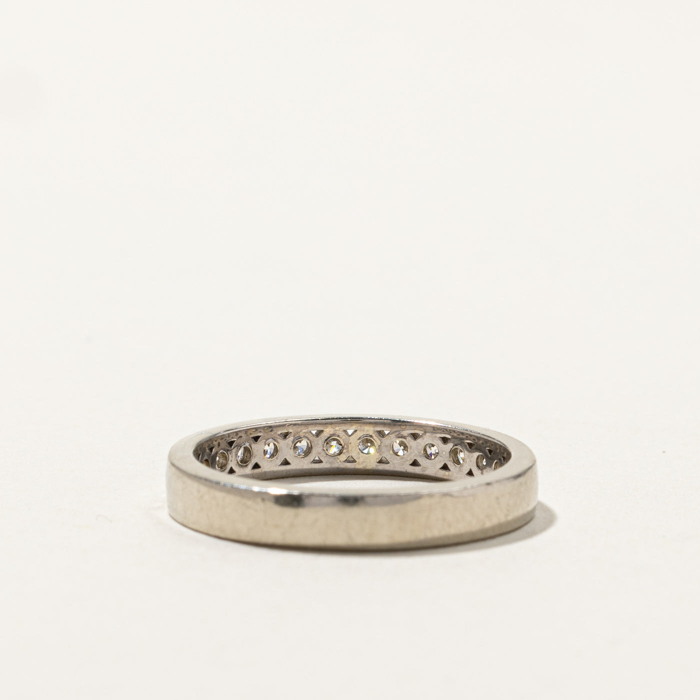 Channel Set Semi Eternity Diamond Wedding Band Ring | 0.49ctw Total Weight | Size 6.5 | Perfect for Anniversary Gifts, Engagement Rings & Bridal Jewelry