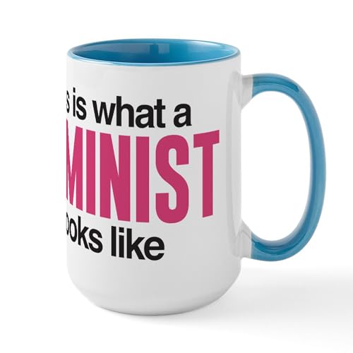 White/Blue Inside - Feminist Large Mug