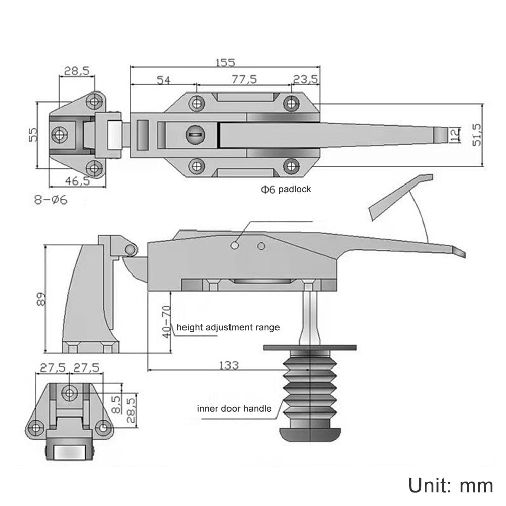 2023 New Walk-in Cooler & Freezer Door Handle with Safeguard Radial Latch Kit - Heavy Duty Replacement for Commercial Refrigerators, Ovens & Laboratory Equipment (Ideal for Restaurants, Grocery Stores & Food Processing Facilities)