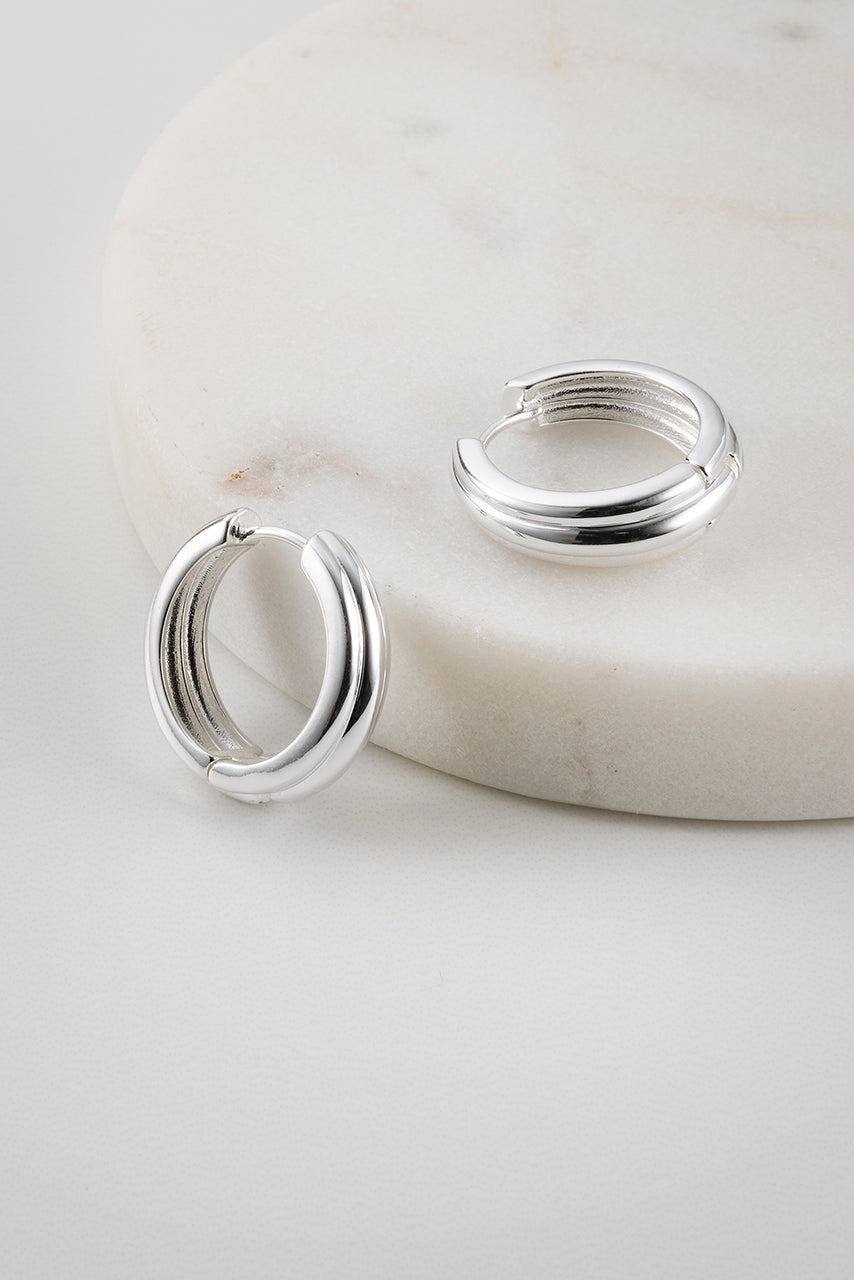 Stylish Paris Hoop Earrings for Women - Sterling Silver Dangle Earrings - Perfect for Date Night & Special Occasions