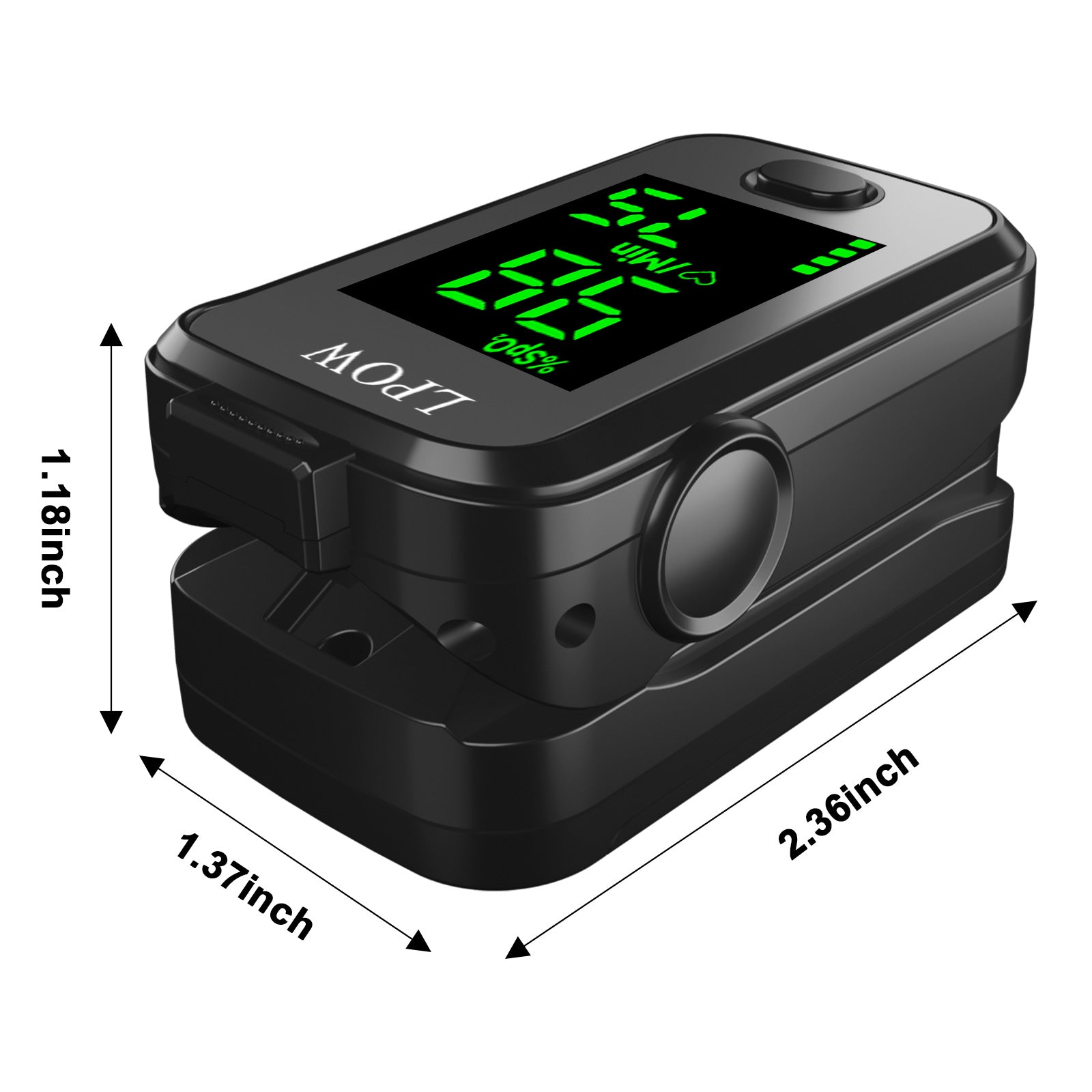 LPOW Fingertip Pulse Oximeter - Accurate Blood Oxygen Saturation (SpO2) & Heart Rate Monitor with Batteries & Lanyard - A310E - Perfect for Home Use, Travel, and Fitness Tracking