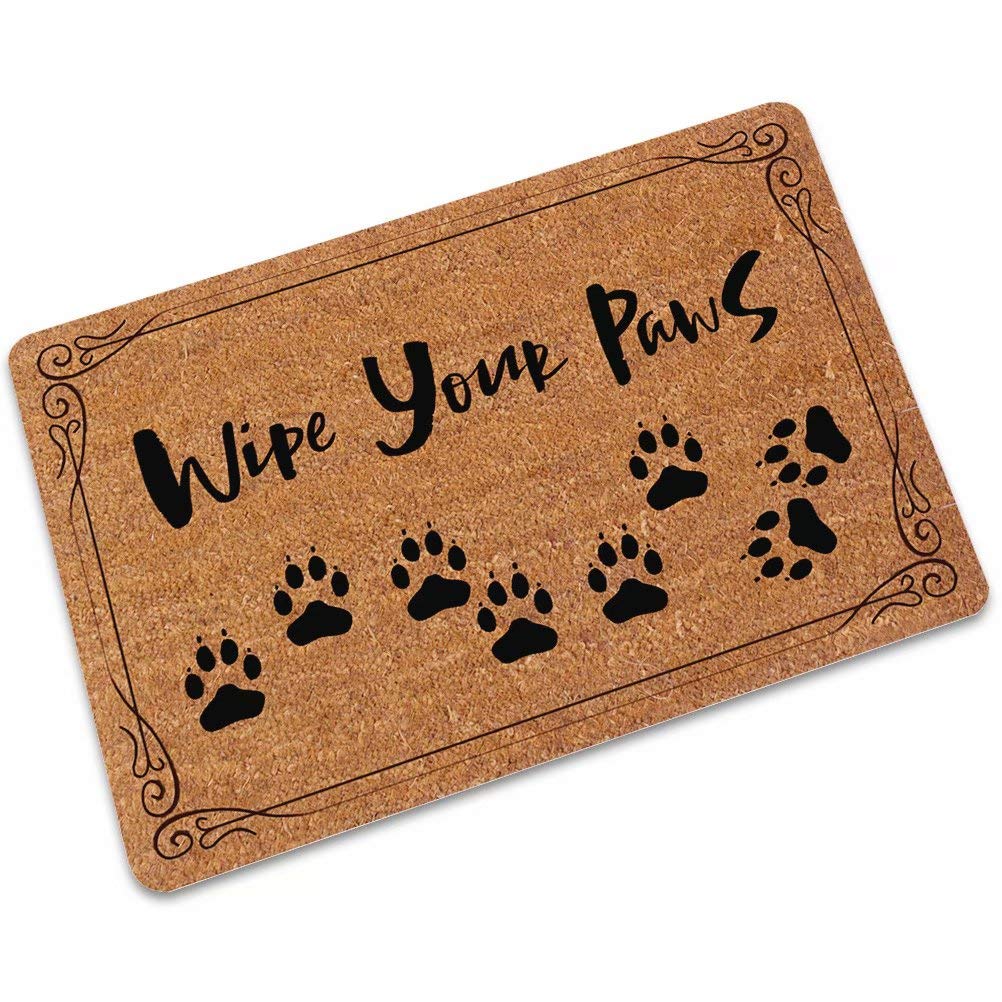 Non-Slip Universal Door Mat with Wipe Your Paws Design - 15.7 x 23.6 Inch Rubber Backed Entryway Floor Mat with Shoe Scraper for Home, Office & Outdoor Use - Perfect for Muddy Shoes, Pets & High Traffic Areas