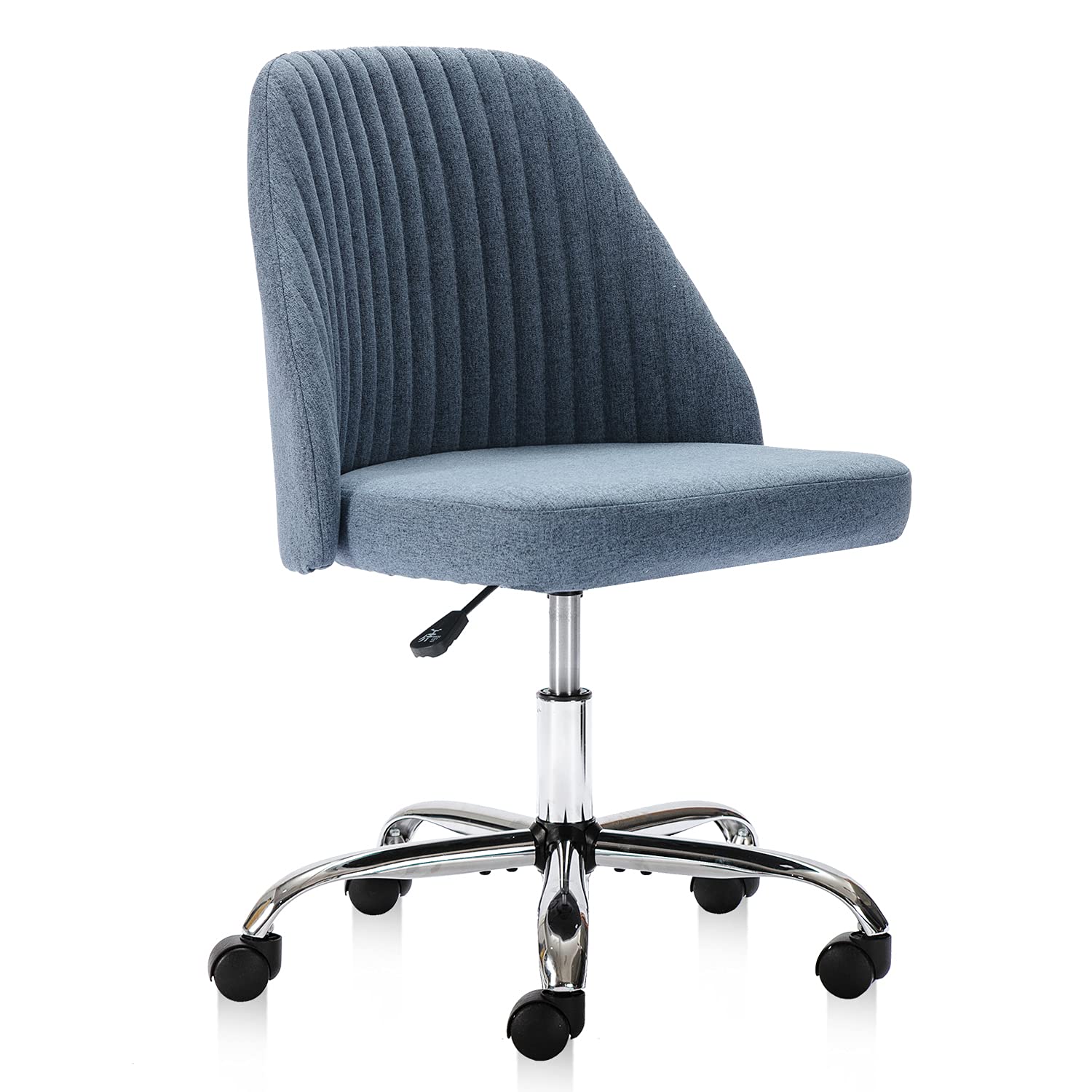 Ergonomic Rolling Desk Chair - Adjustable Armless Office Chair with Wheels for Home Office, Bedroom, Makeup Vanity & Living Room | Comfortable Computer Task Chair for Work, Study & Relaxation