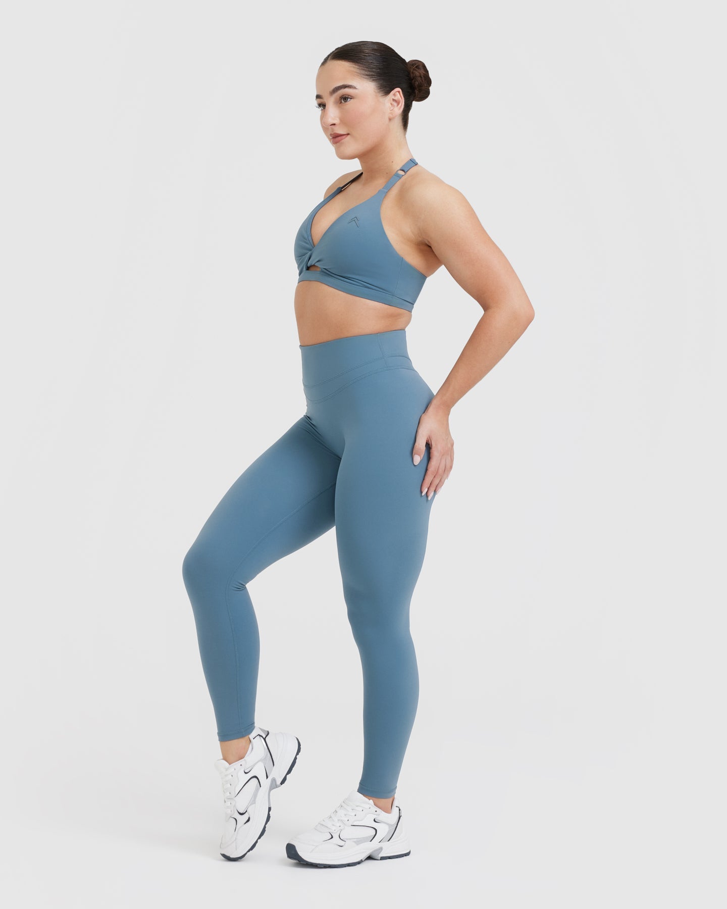 High Support Unified Twist Sports Bra for Women - Moonstone Blue | Yoga, Running, Gym & Workout Comfort
