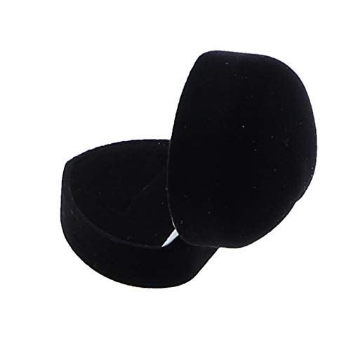 Li'Shay Velvet Box Ring Holder - Black Heart Jewelry Organizer for Women | Elegant Ring Display Case for Engagement, Wedding & Travel | Perfect Gift for Brides & Jewelry Lovers