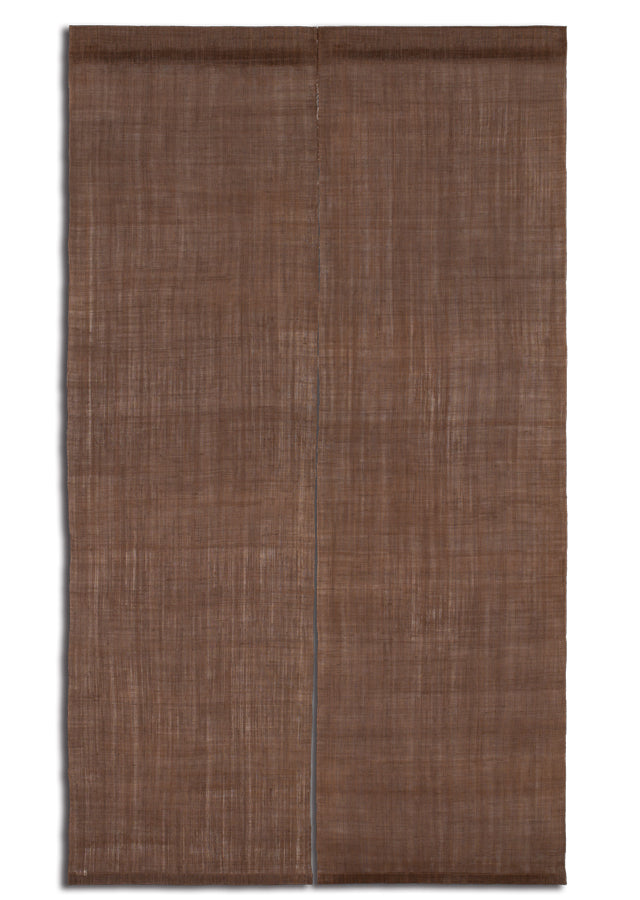 Handmade Japanese Linen Noren Door Curtain - Natural Hand-Dyed in Kakishibu Persimmon Tannin | Kyoto Traditional Home Decor for Doorways, Room Dividers & Window Treatments