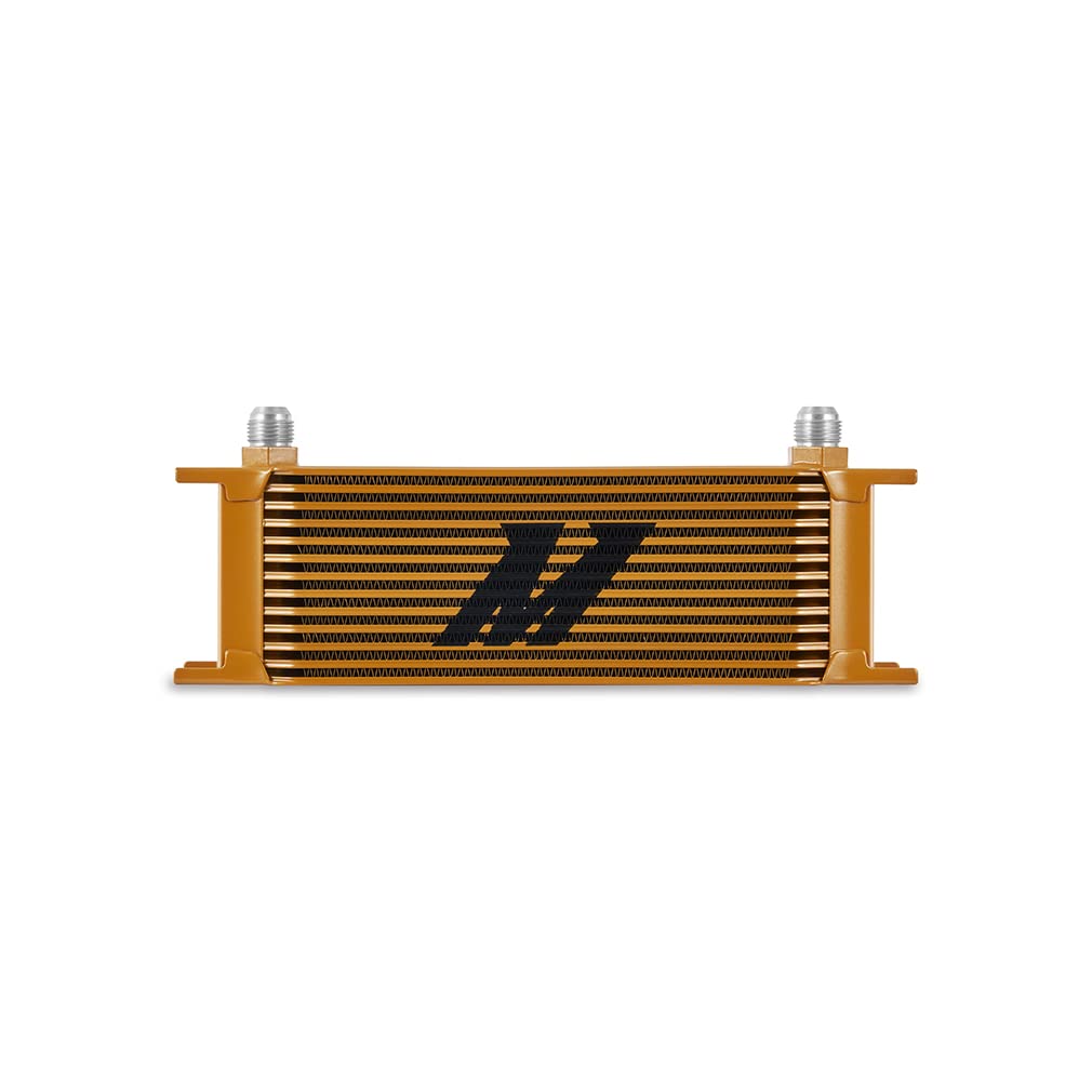 Mishimoto Universal 13-Row High-Performance Oil Cooler Kit - Gold Finish for Enhanced Engine Cooling | Perfect for Racing, Off-Road & Performance Vehicles