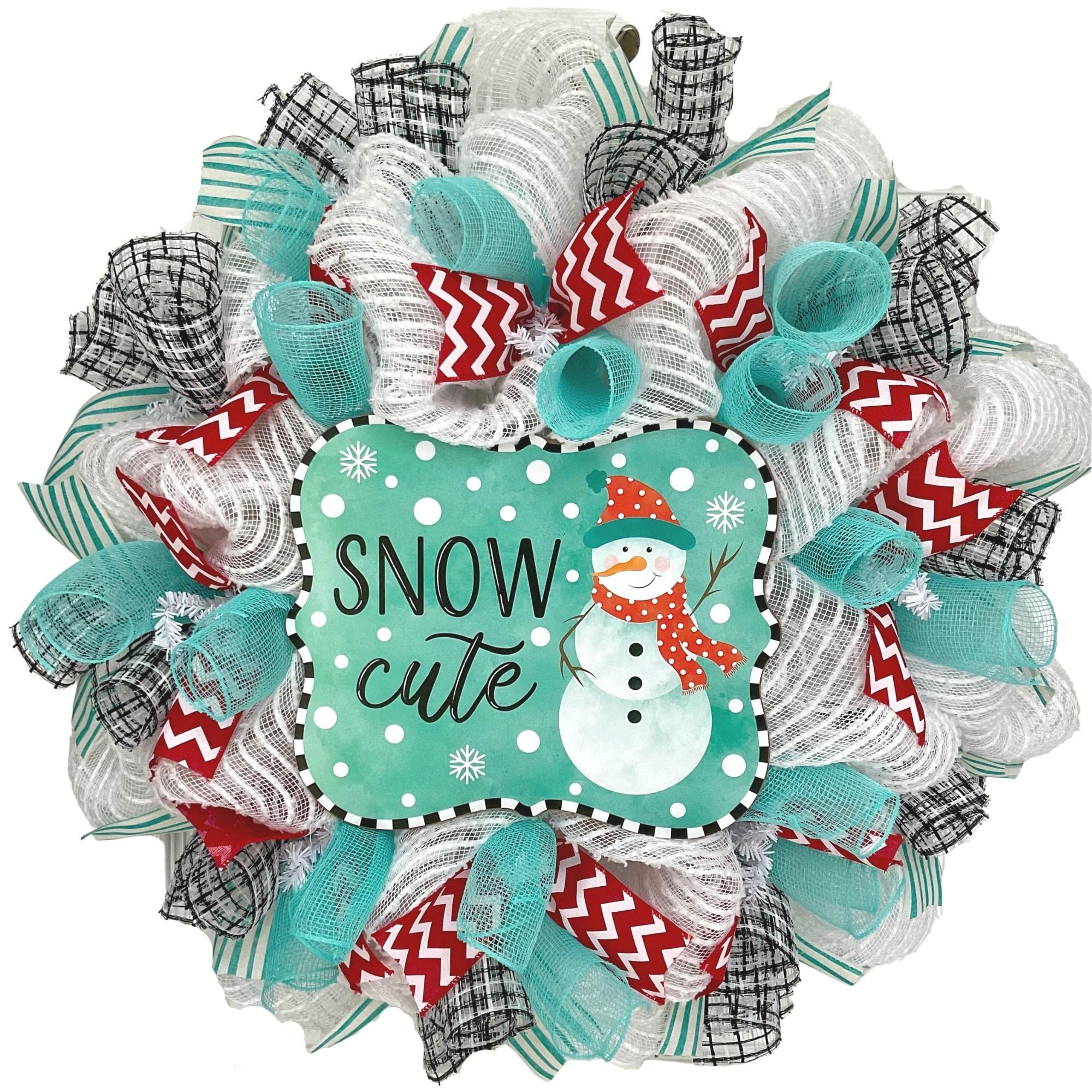 Handmade Snowman Christmas Wreath - 24