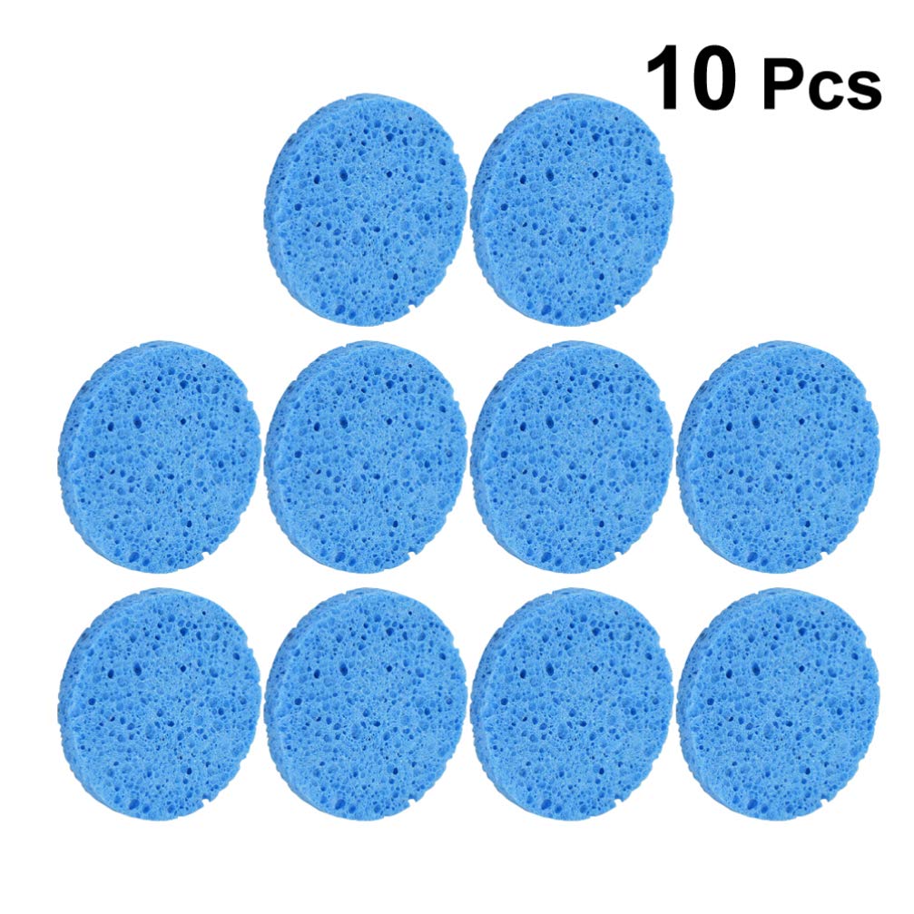 Epson Makeup Sponges 10-Pack - Compressed Natural Cellulose Facial Sponges for Makeup Removal & Quick Cleaning | Soft, Reusable Makeup Blending Sponge for Foundation, Concealer & Powder Application (Blue)