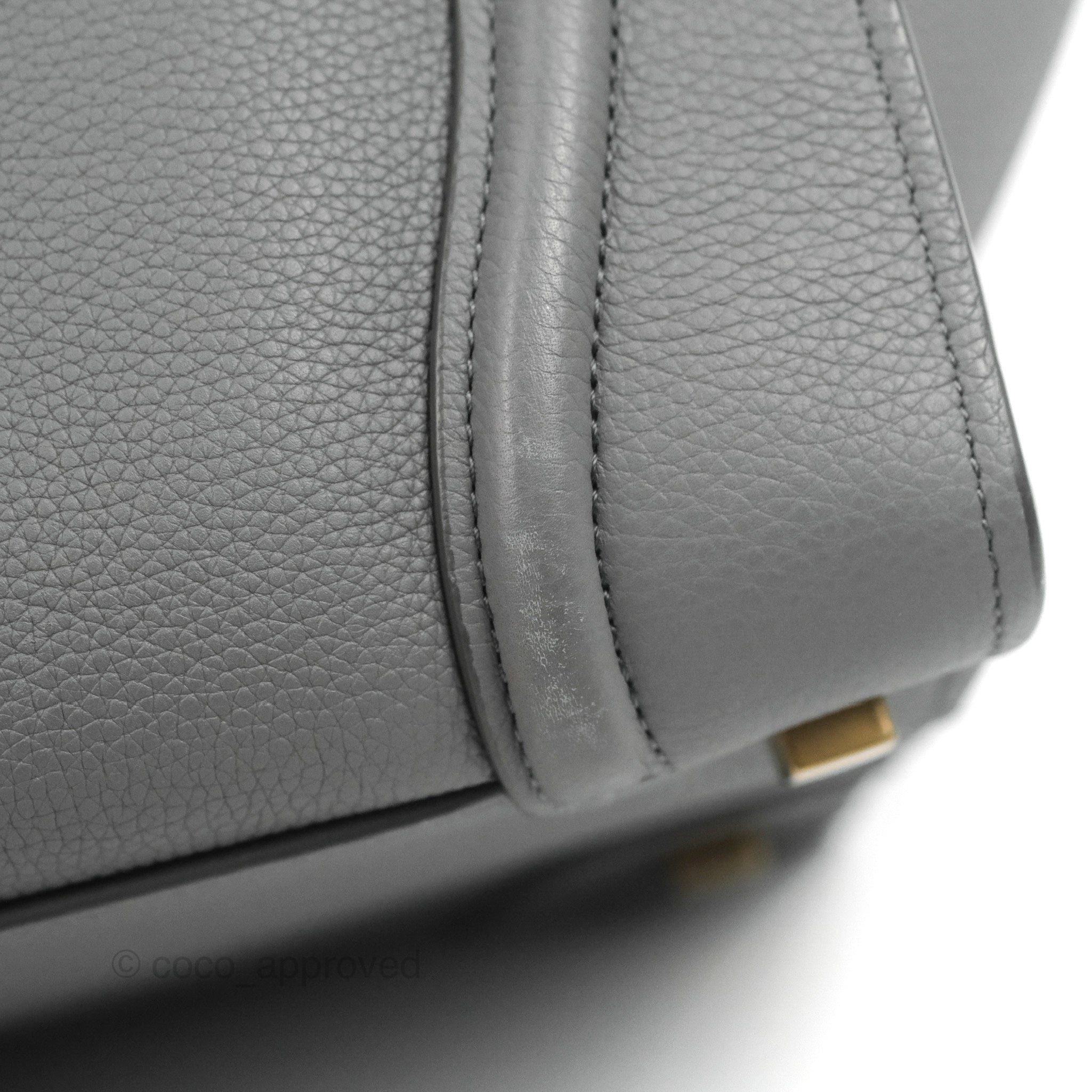 Celine Mini Luggage Bag in Grey Grained Leather - Stylish Crossbody Handbag for Women, Perfect for Work, Travel & Everyday Use