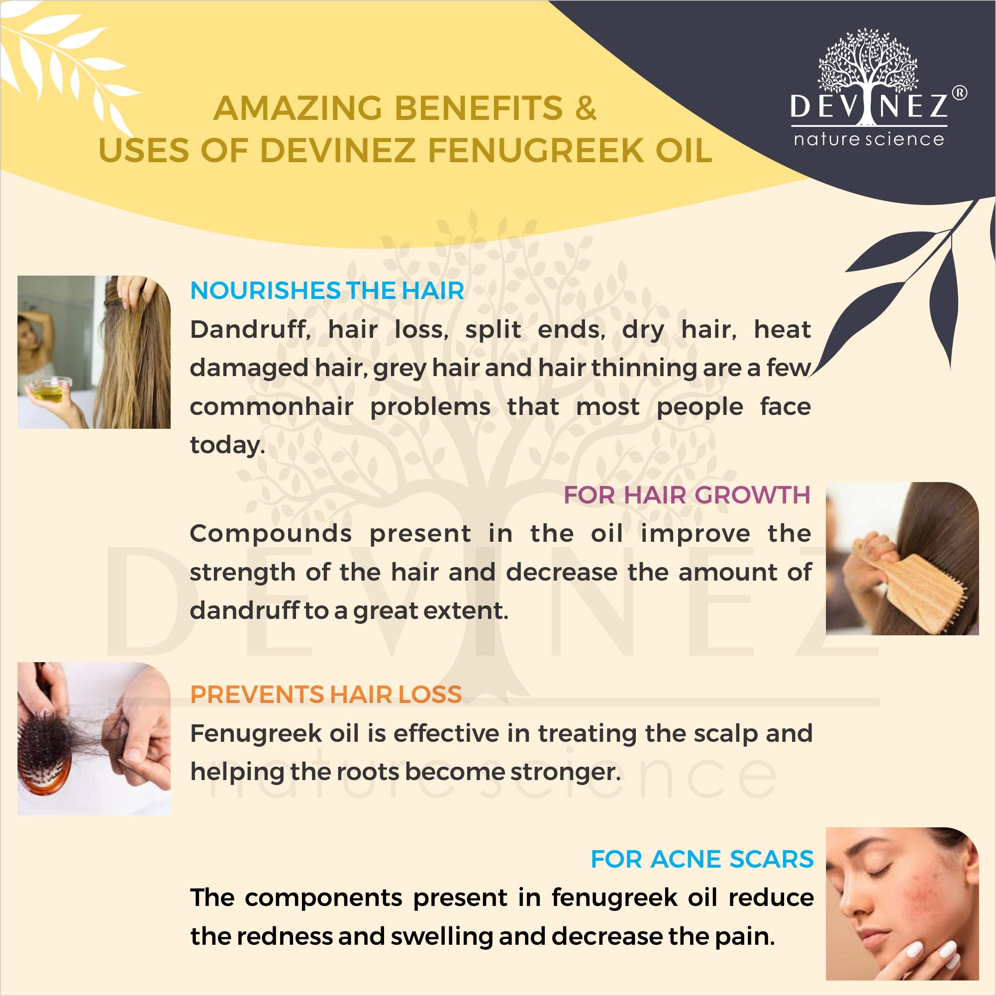 100% Pure Fenugreek (Methi) Cold Pressed Oil - 15ml Glass Bottle | Natural Undiluted Hair & Skin Care for Dandruff, Acne, Massage & Irritation | Perfect for Aromatherapy, DIY Beauty & Holistic Wellness
