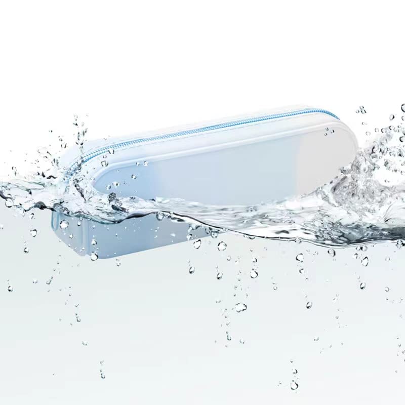 Waterproof Silicone Pencil Case with Zipper - Gradient Blue Pouch Bag for School, Office & Travel | Multi-Functional Organizer for Pencils, Makeup & Stationery | Durable & Portable for Students & Adults