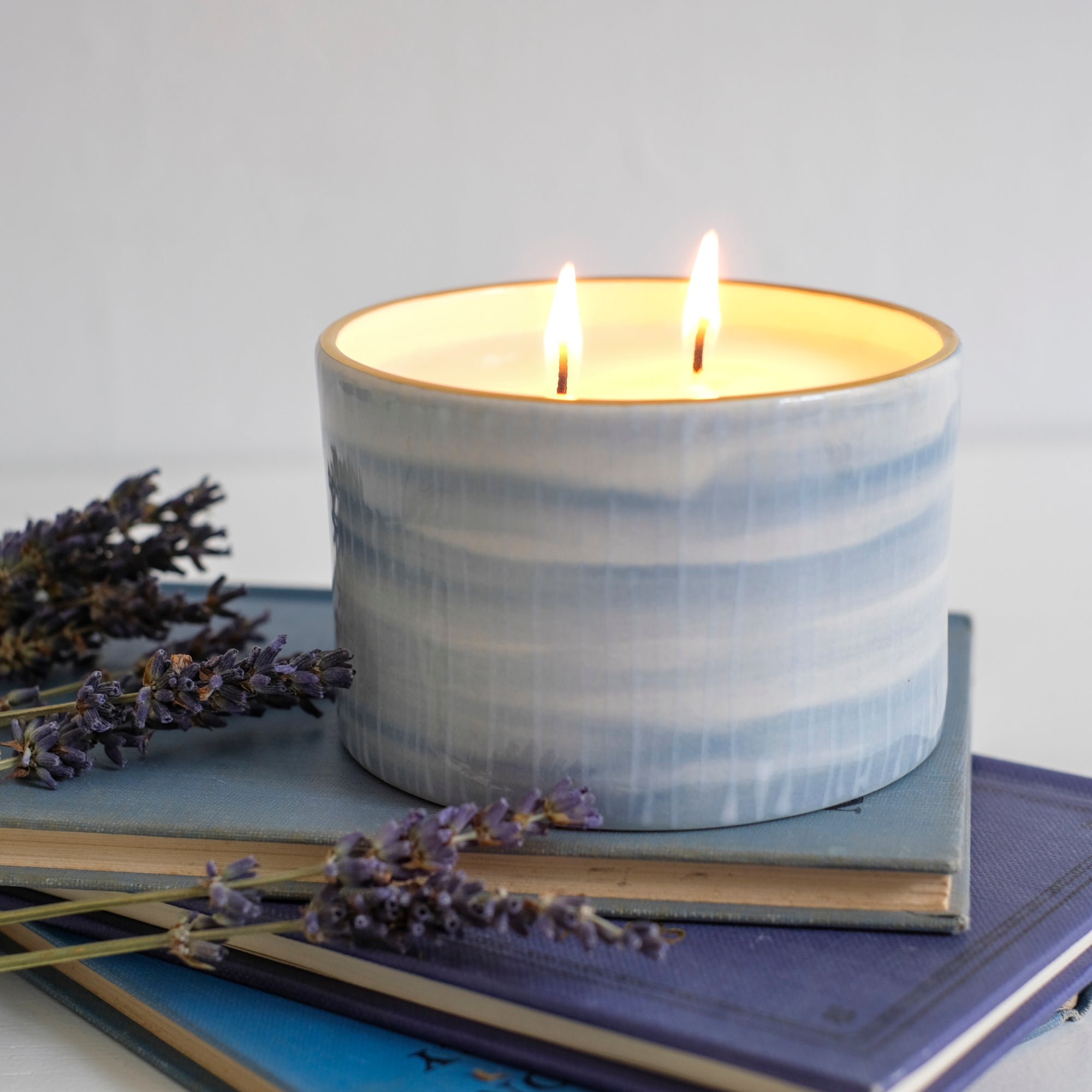 White Tea Lavender Scented Soy Candle - Natural Aromatherapy for Relaxation, Meditation & Home Decor | Handmade in USA