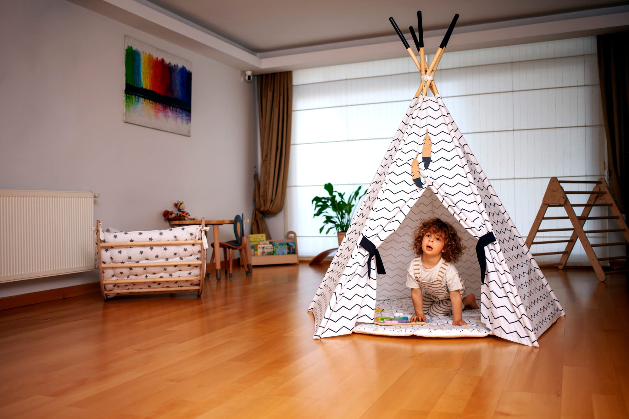 Best Kids Play Tent - Foldable Indoor Teepee Tent with Mat for Toddlers & Children | Playhouse, Sleepover & Dream Tent | Perfect for Bedrooms, Playrooms & Outdoor Adventures