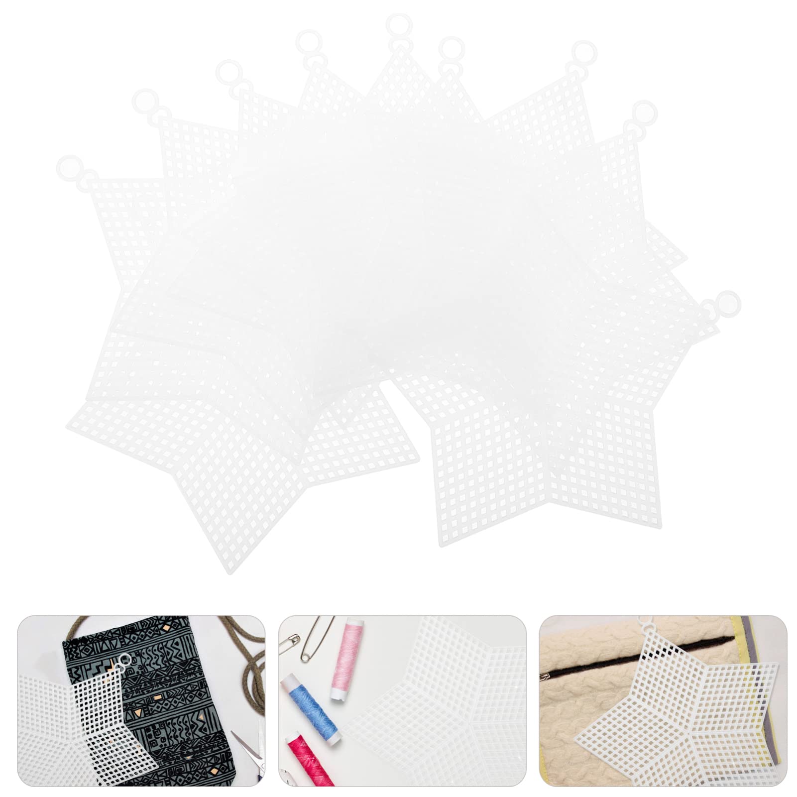 Ciieeo Plastic Canvas Sheets - 30 Pack Clear Mesh Star Pattern for Cross Stitch, Needlepoint & DIY Crafts | Perfect for Bed Sheets, Pillow Covers & Home Decor Projects