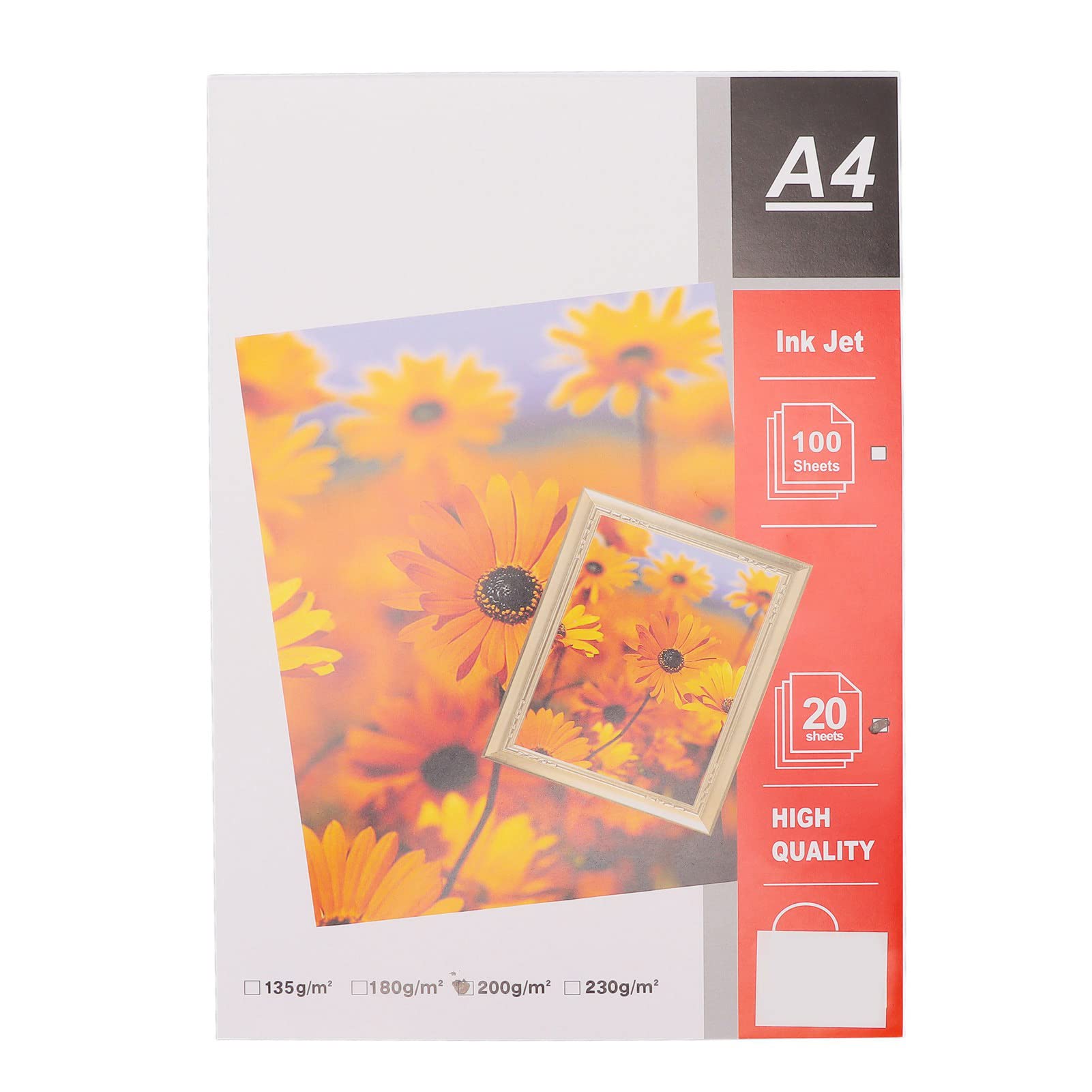 20Pcs Matte & Glossy Photo Paper for Inkjet Printers - A4 Size 8.3x11.7in Water Resistant High Quality Printing Paper for Photos, Documents & Art Projects - Perfect for Home Office, School & Professional Photography