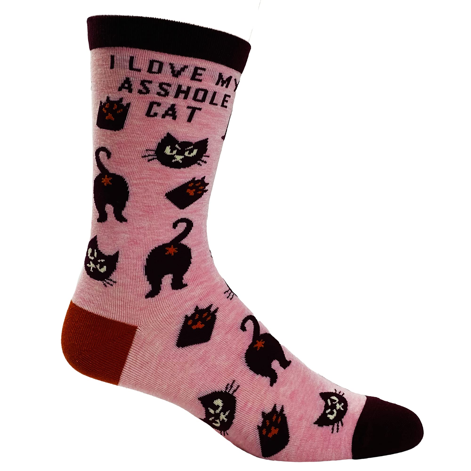 Funny Sarcastic Cat Socks for Women - Crazy Dog T-Shits I Love My Asshole Kitty Novelty Pet Lover Footwear | Perfect Gift for Cat Owners & Animal Lovers