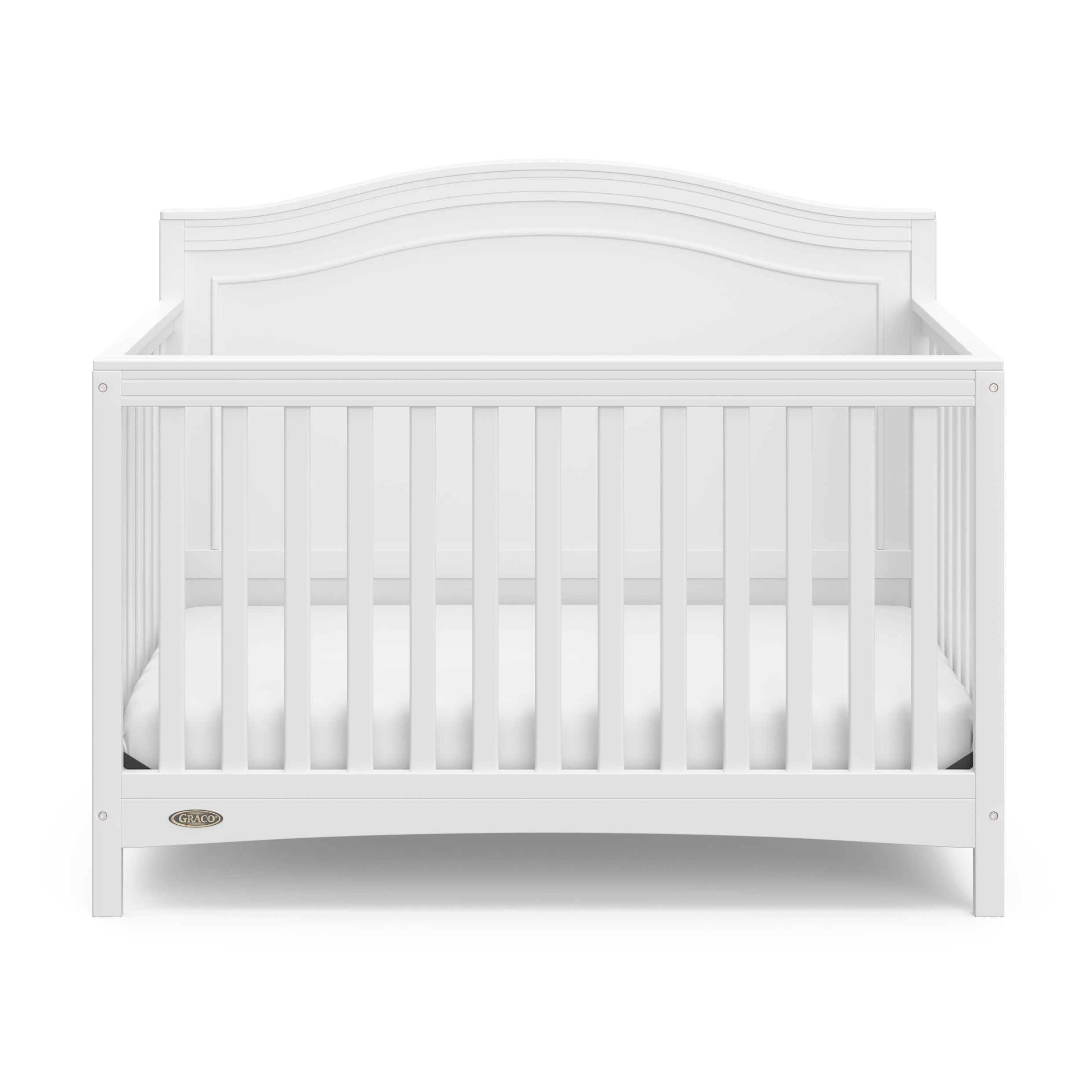 Graco Paris Convertible Crib & Mattress Set - GREENGUARD Gold Certified Baby Crib with Included Mattress, White Nursery Essentials for Newborns & Toddlers | Perfect for Modern Nursery, Daycare or Guest Room Setup