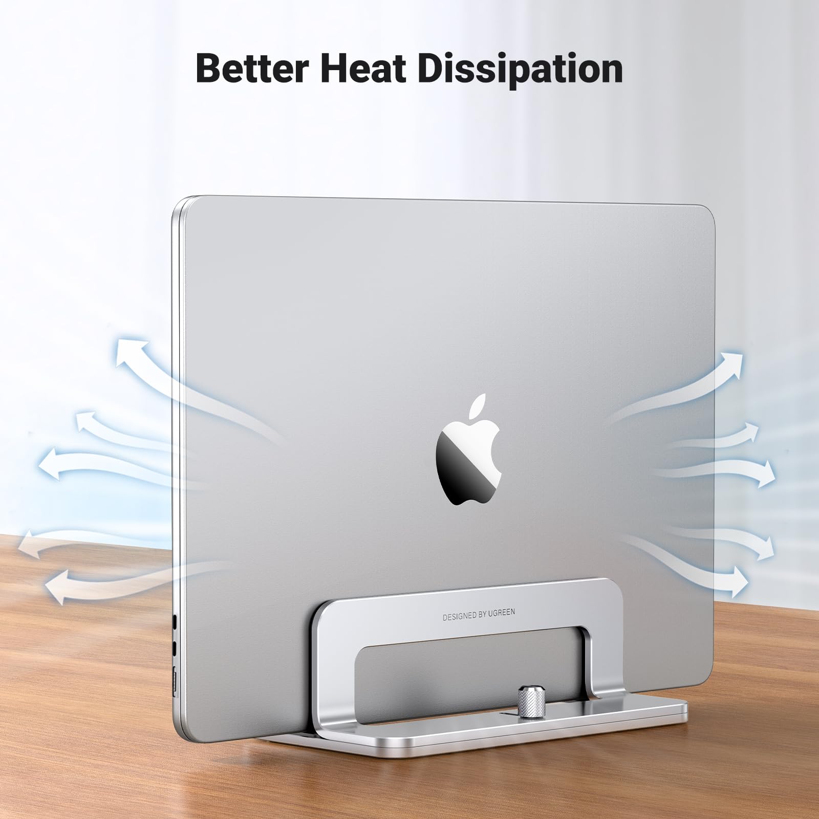 UGREEN Adjustable Vertical Laptop Stand Holder - Aluminum Desktop Organizer for MacBook Pro/Air & 17.3