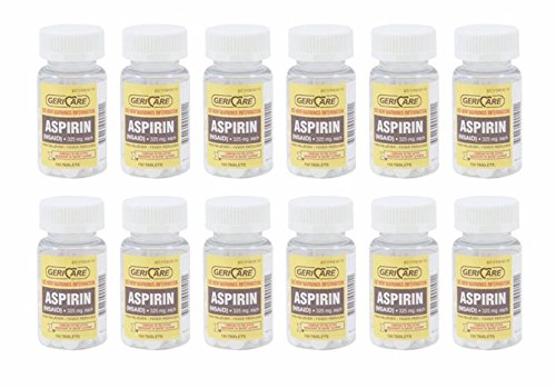 Bottled Aspirin 100 Tablets per Bottle (12 Pack) - Fast Pain Relief for Headaches, Muscle Aches & Joint Pain
