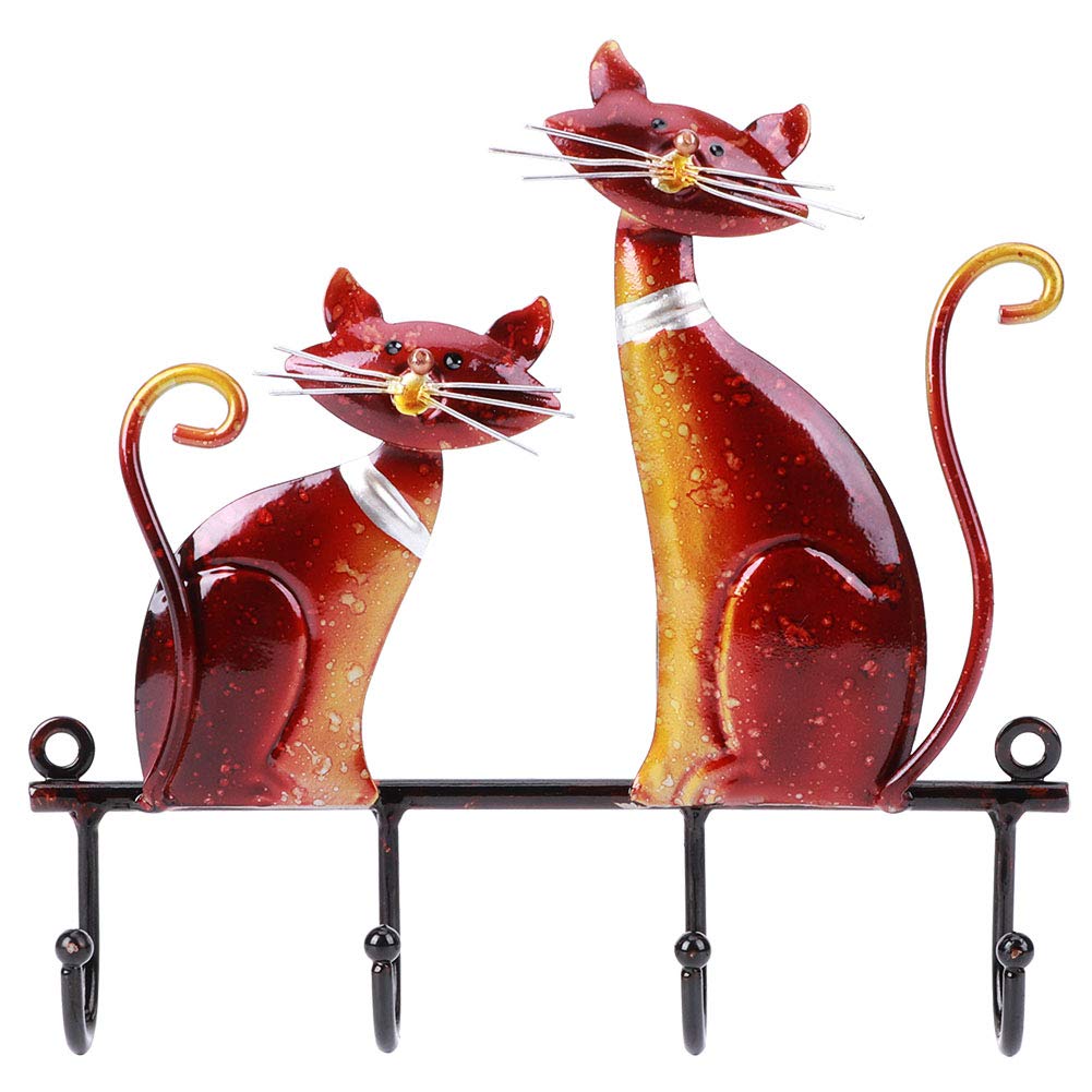 Vintage Cat-Shaped Wall Hook Hanger for Coats, Hats & Bags - Decorative Iron Wall Mount Holder for Home & Office - Perfect Gift Idea for Cat Lovers (Ideal for Entryway, Bedroom, or Closet Organization)