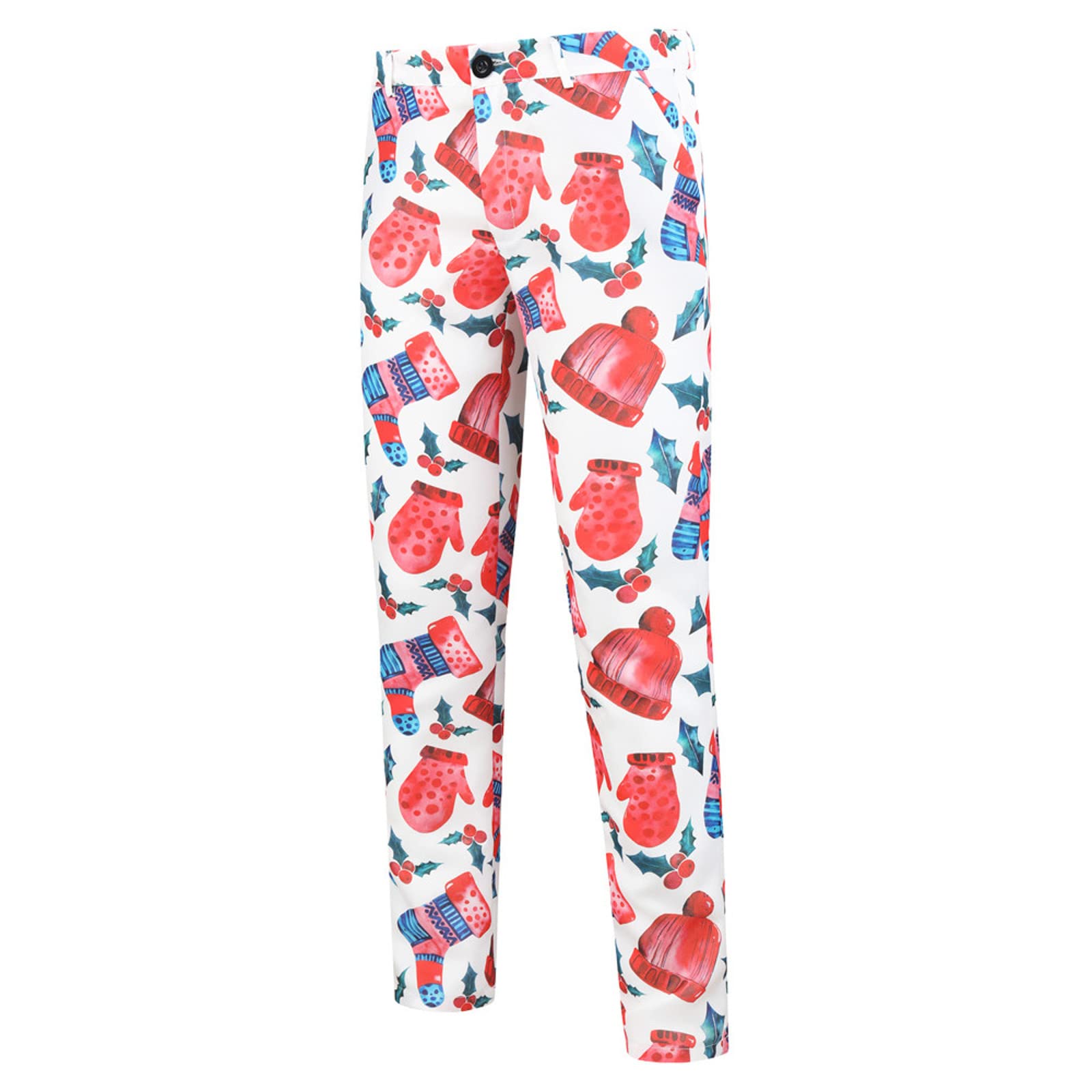 QWENTMTNTY Christmas Pants for Toddler Boys - Festive Red Printed Casual Trousers | Holiday Outfit for Kids, Family Gatherings & Christmas Photos
