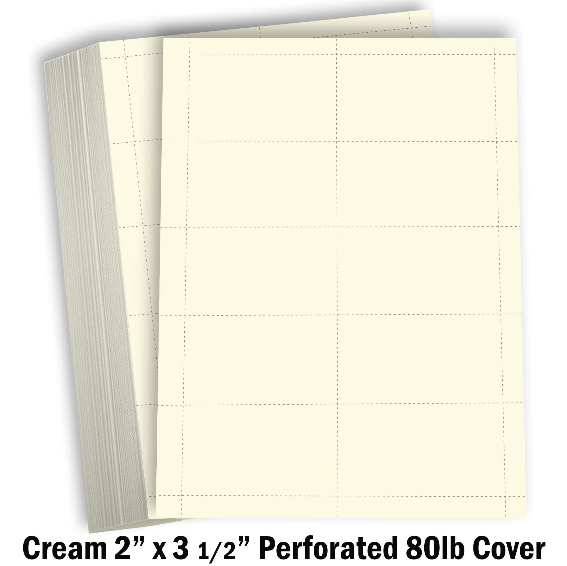 Hamilco Premium Blank Business Cards - 80 lb Heavy Weight Cream Cardstock Paper, Perforated 3.5