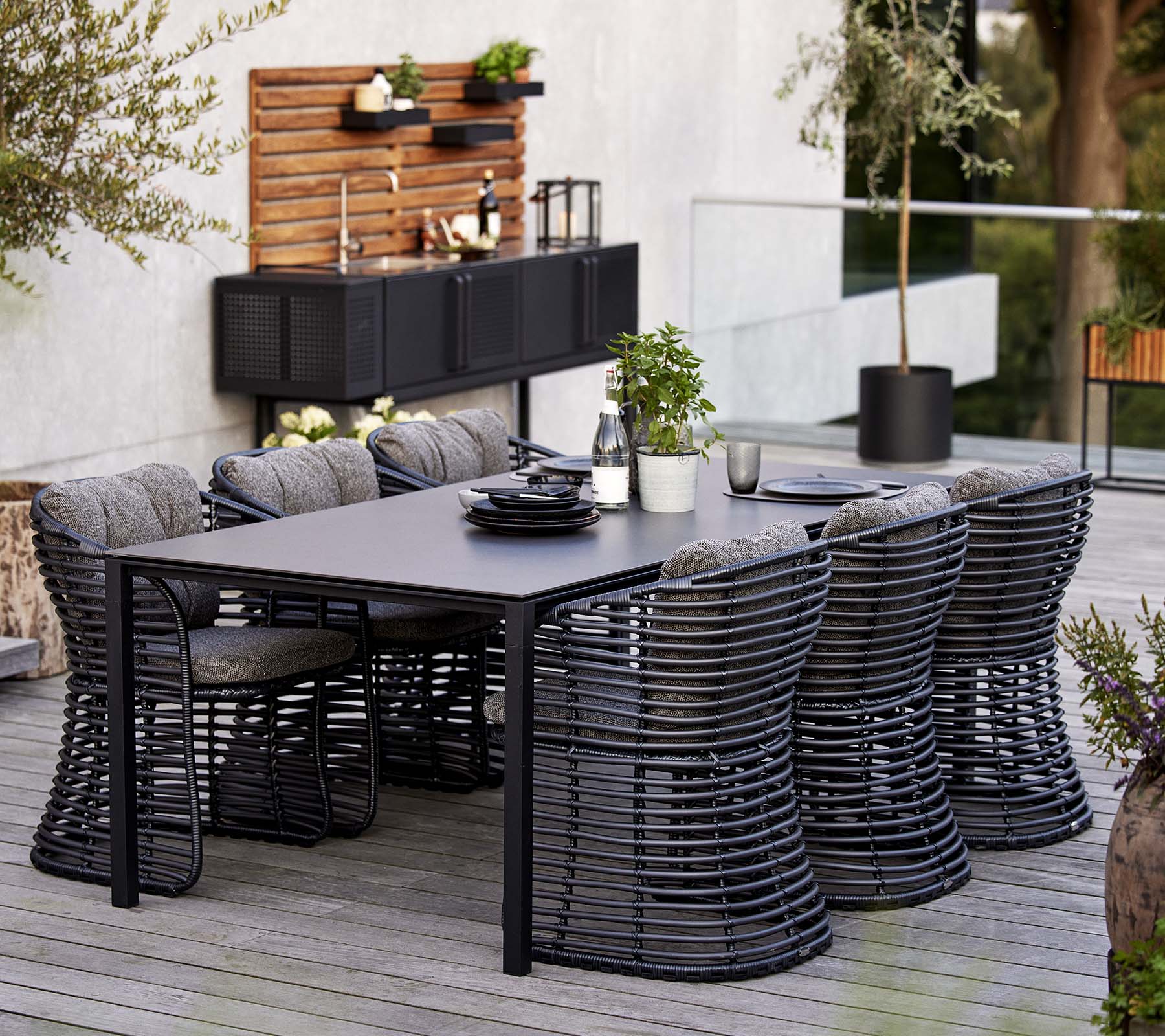 Outdoor Wicker Dining Chairs Set of 2 - Patio Furniture for Garden, Poolside, and Backyard - Weather-Resistant Rattan Chairs with Cushions