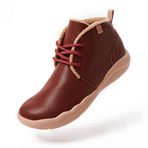 Bilbao Burgundy Split Leather Lace-up Boots-women