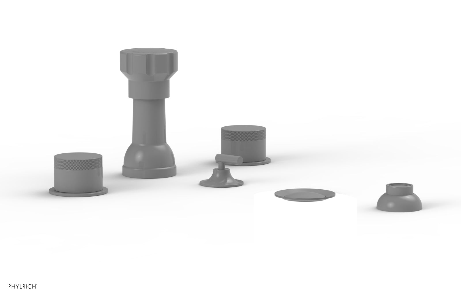 BASIC II Four Hole Bidet Set with Knurled Handles - 230 60 - Perfect for Modern Bathroom Upgrades & Hygienic Personal Care